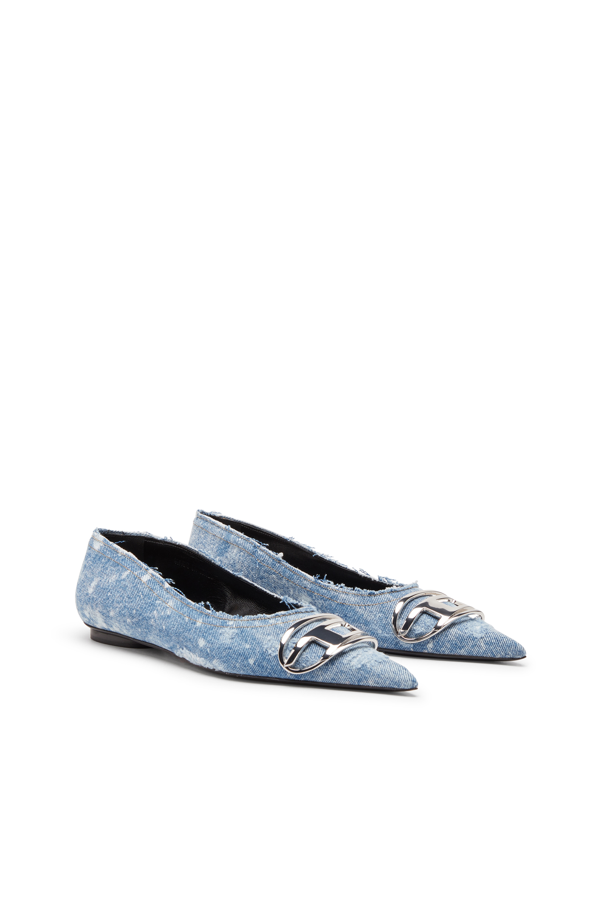 Women s D Venus Ballerina flats with mirror finish Blue Diesel