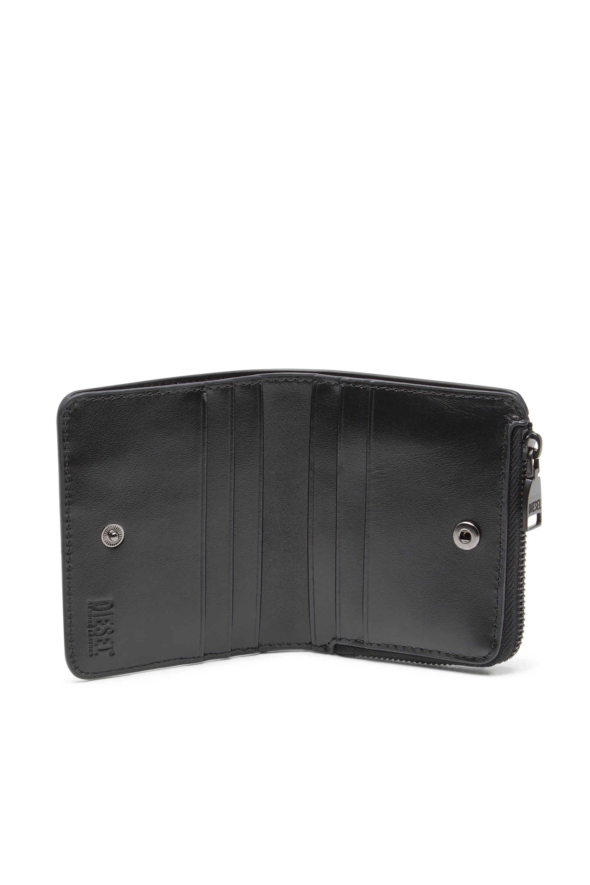 Diesel - HOLI -D BI FOLD ZIP L, Man's Zipped leather card holder in Black - 3