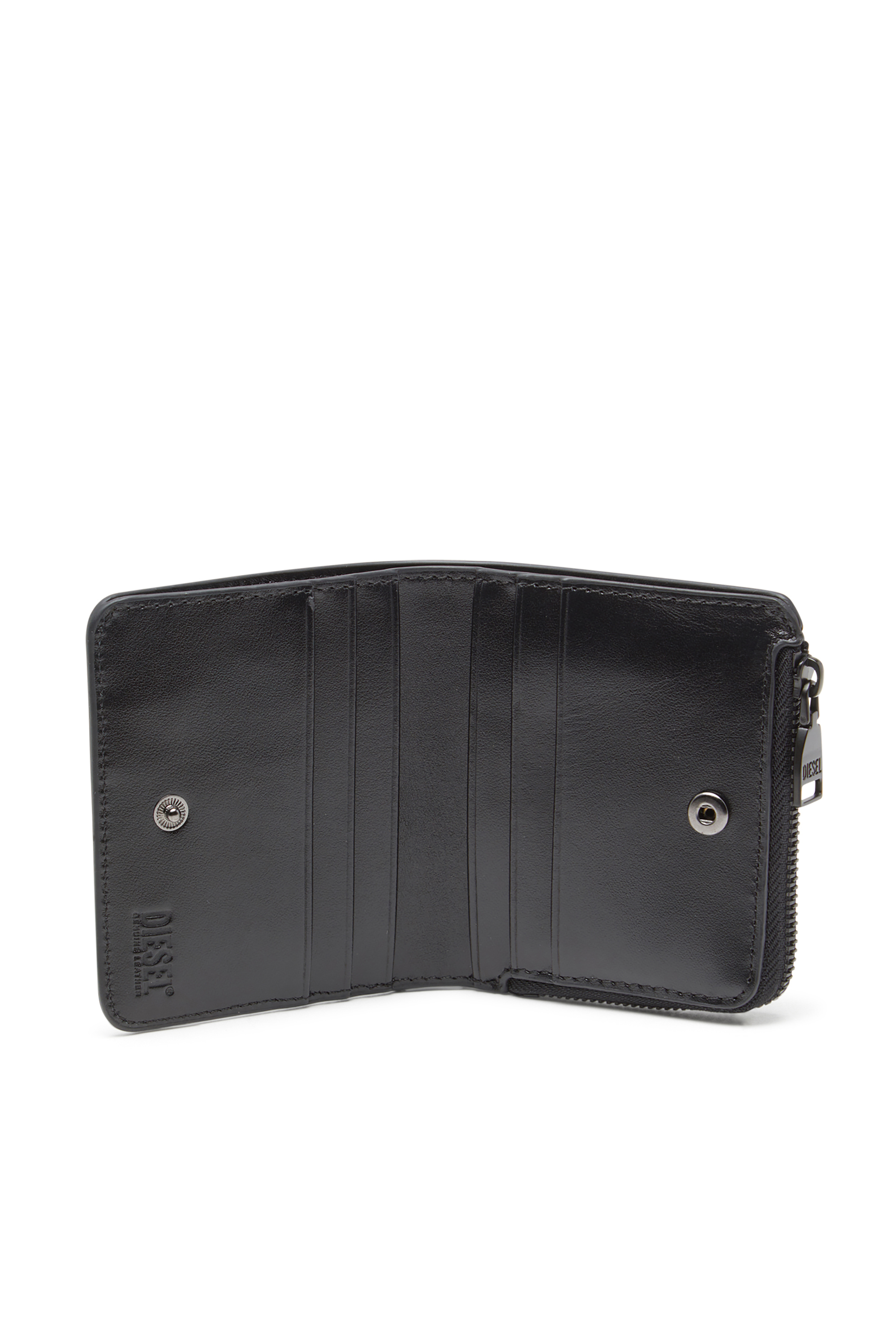 Diesel - HOLI -D BI FOLD ZIP L, Man's Zipped leather card holder in Black - 3