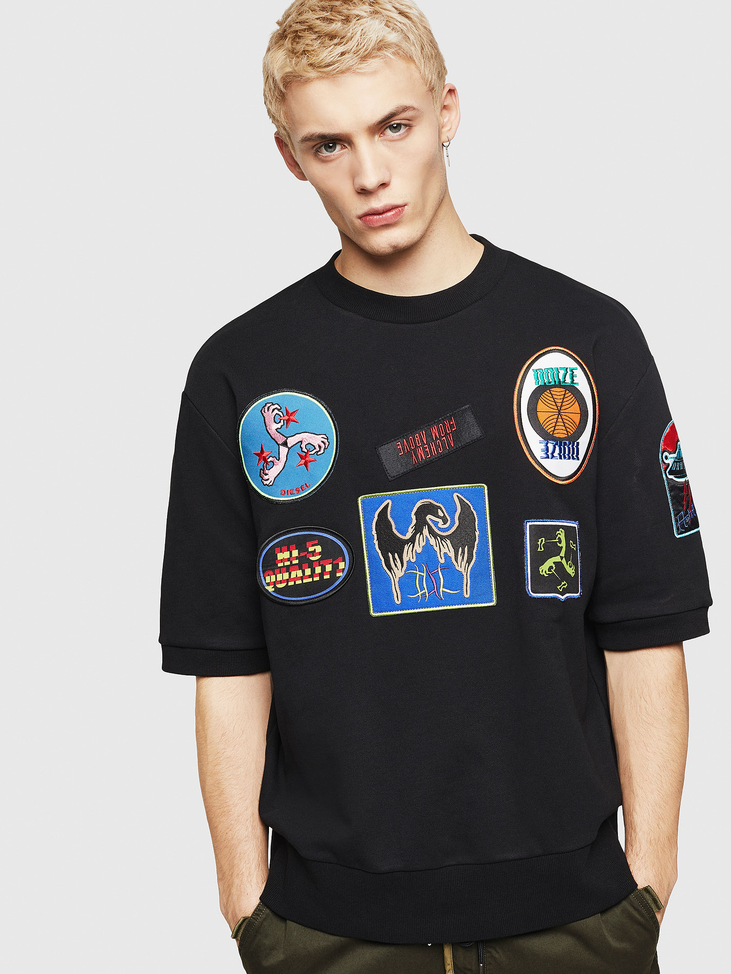 S-MAGGY-SH-PATCH, Black Diesel - S-MAGGY-SH-PATCH, Black - Sweaters - Image 1