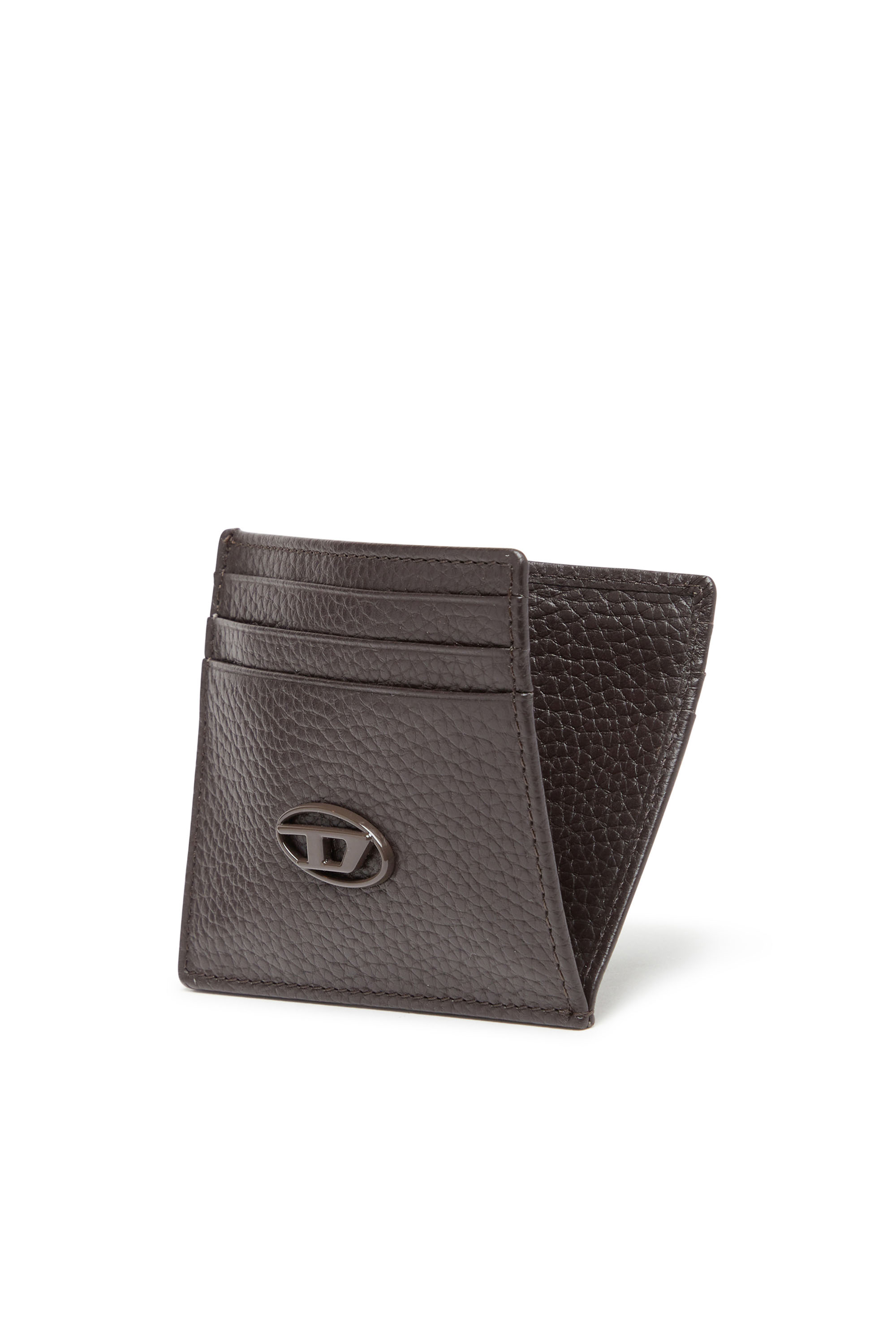 Diesel - CARD CASE, Man's Card case in grained leather in Brown - 3