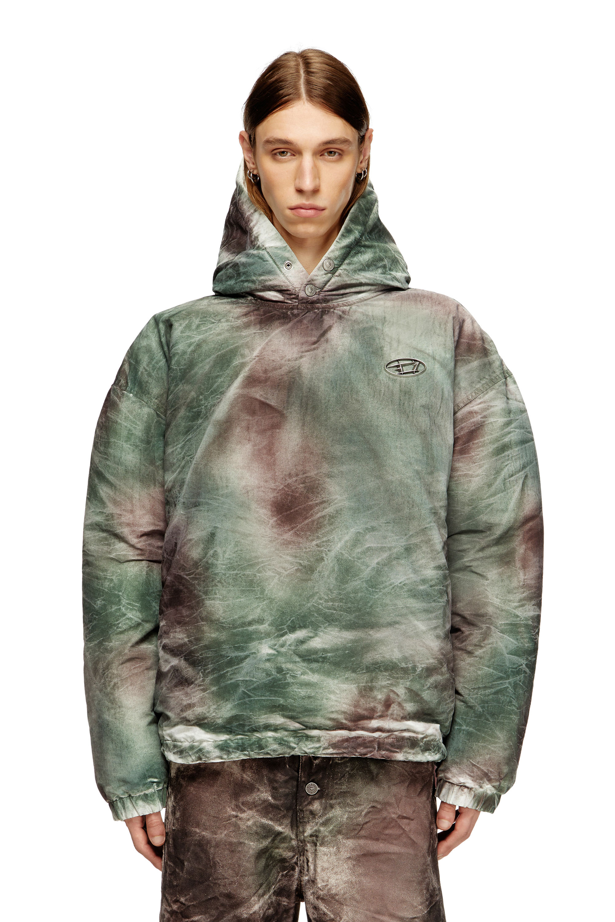 W-THUG-JKT-PUFFY, Brown/Green