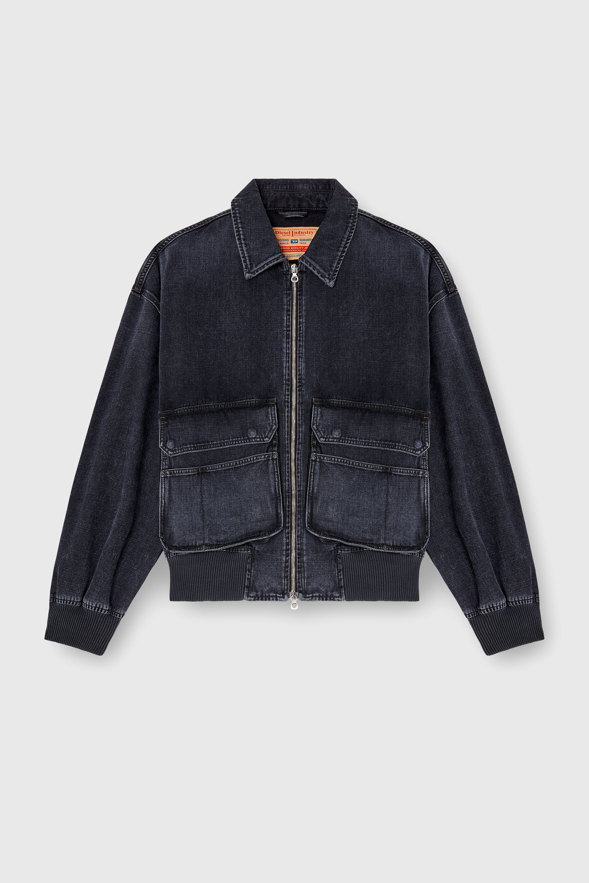 Women's Jacket in batavia-weave denim | Black | Diesel {{Country}}