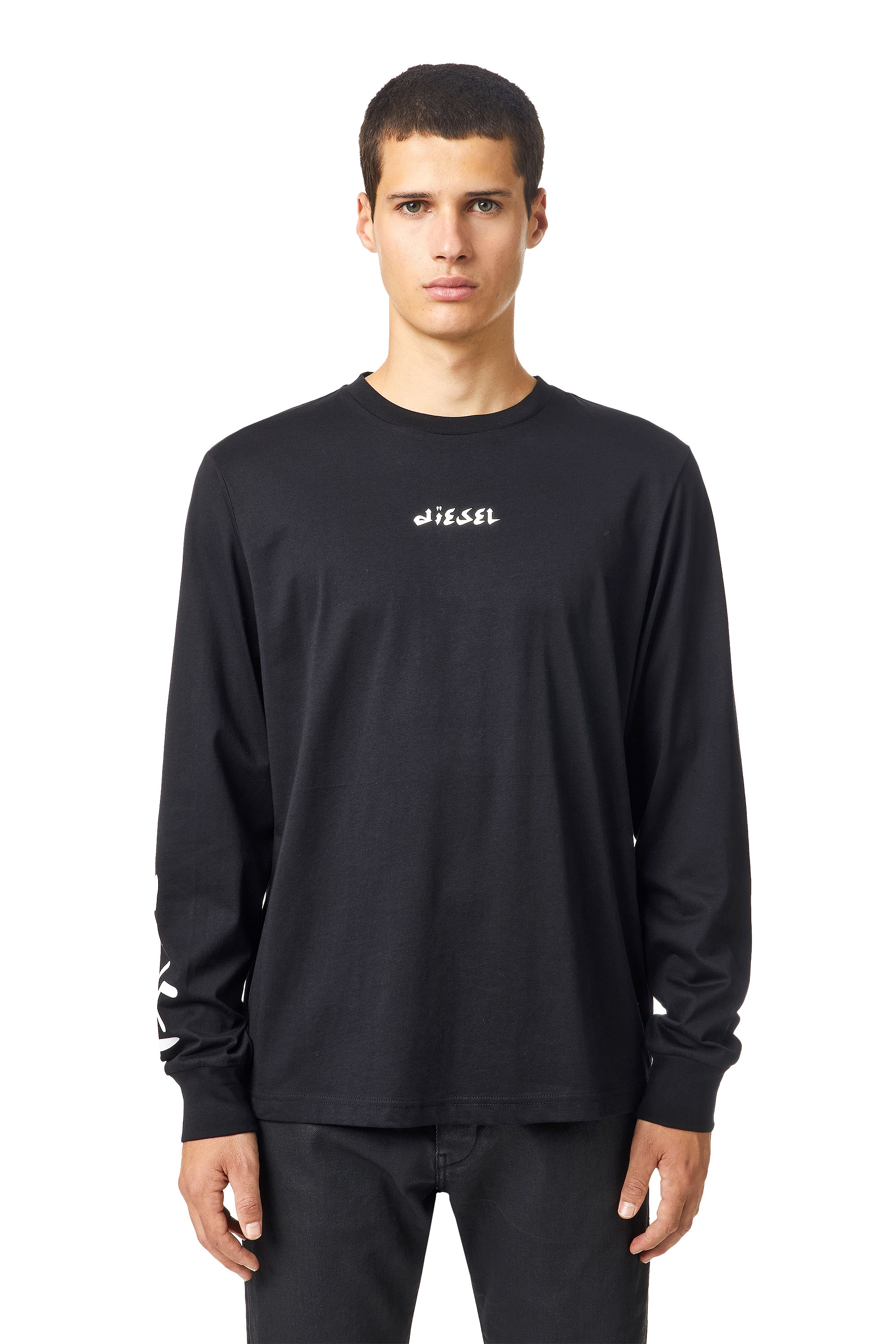 T-JUST-LS-SLITS-B53, Black Diesel - T-JUST-LS-SLITS-B53, Black - T-Shirts - Image 1