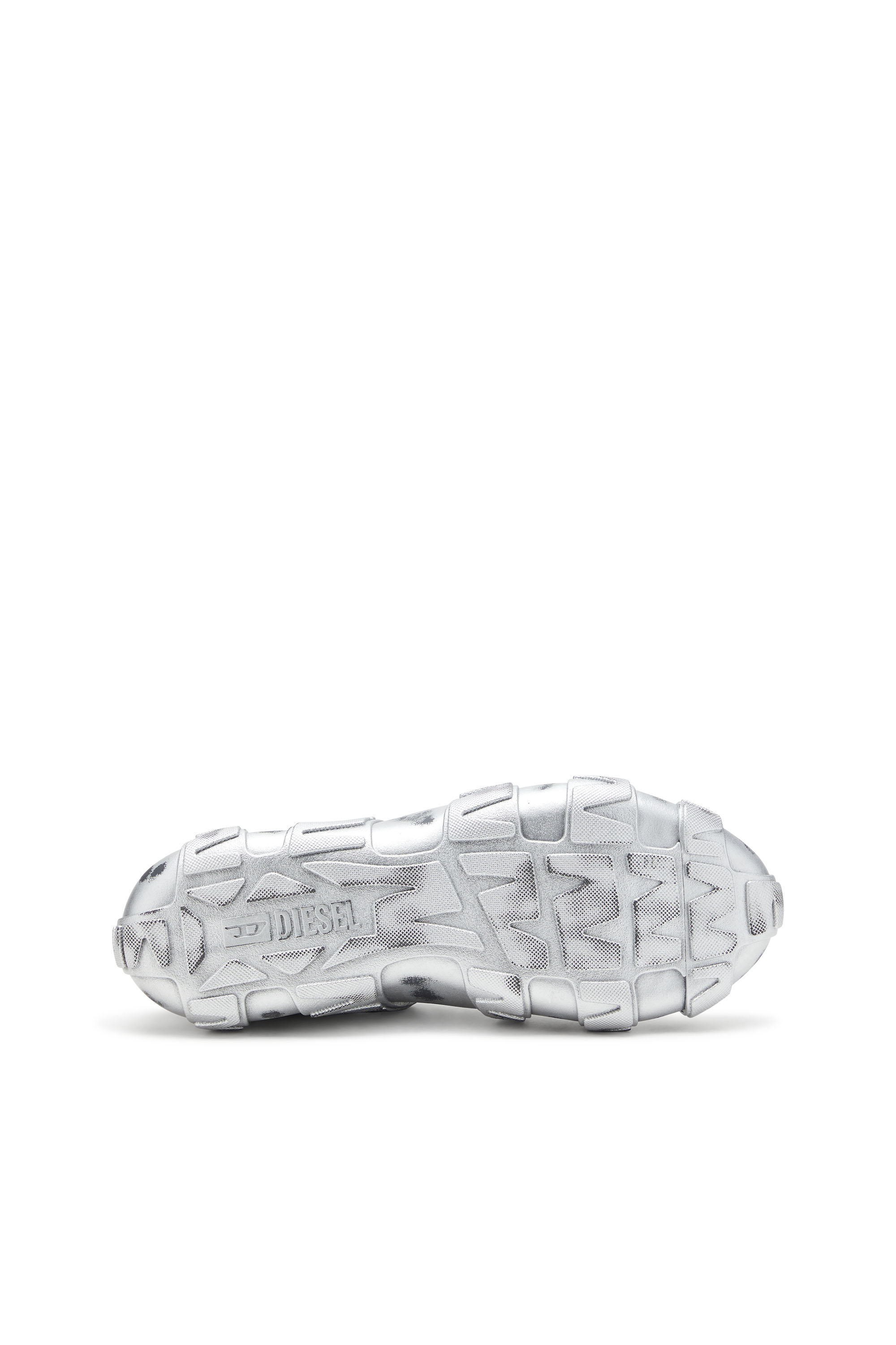 Diesel - S-D-GRIFFE LOW, Man's S-D-Griffe-Metallic sneakers in mesh and PU in Silver - 5