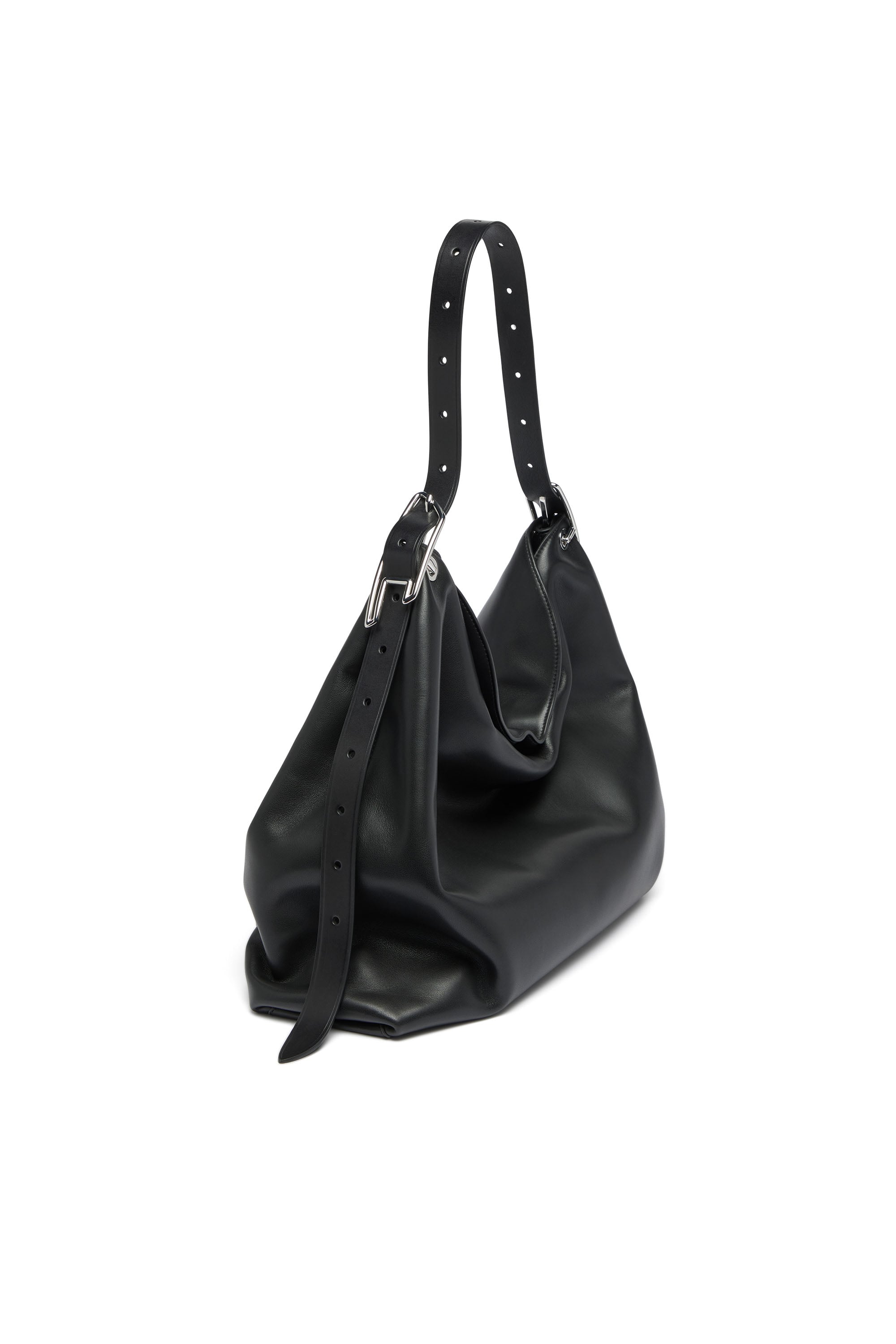 Diesel - D-LINE HOBO L, Woman's D-Line-Leather hobo bag in Black - 2