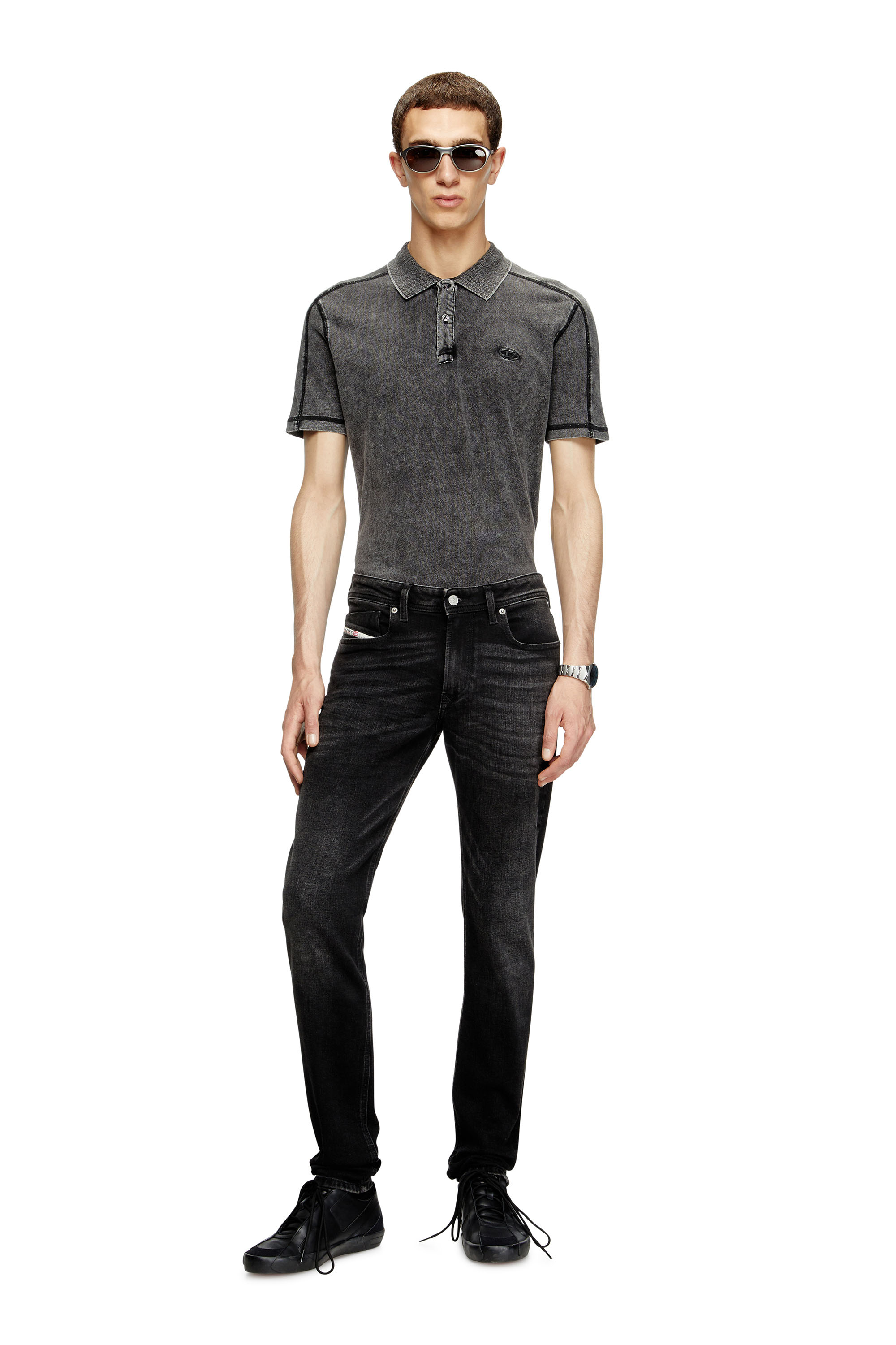 Diesel - Man's Skinny Jeans 1979 Sleenker 0GRDA, Black/Dark grey - 1