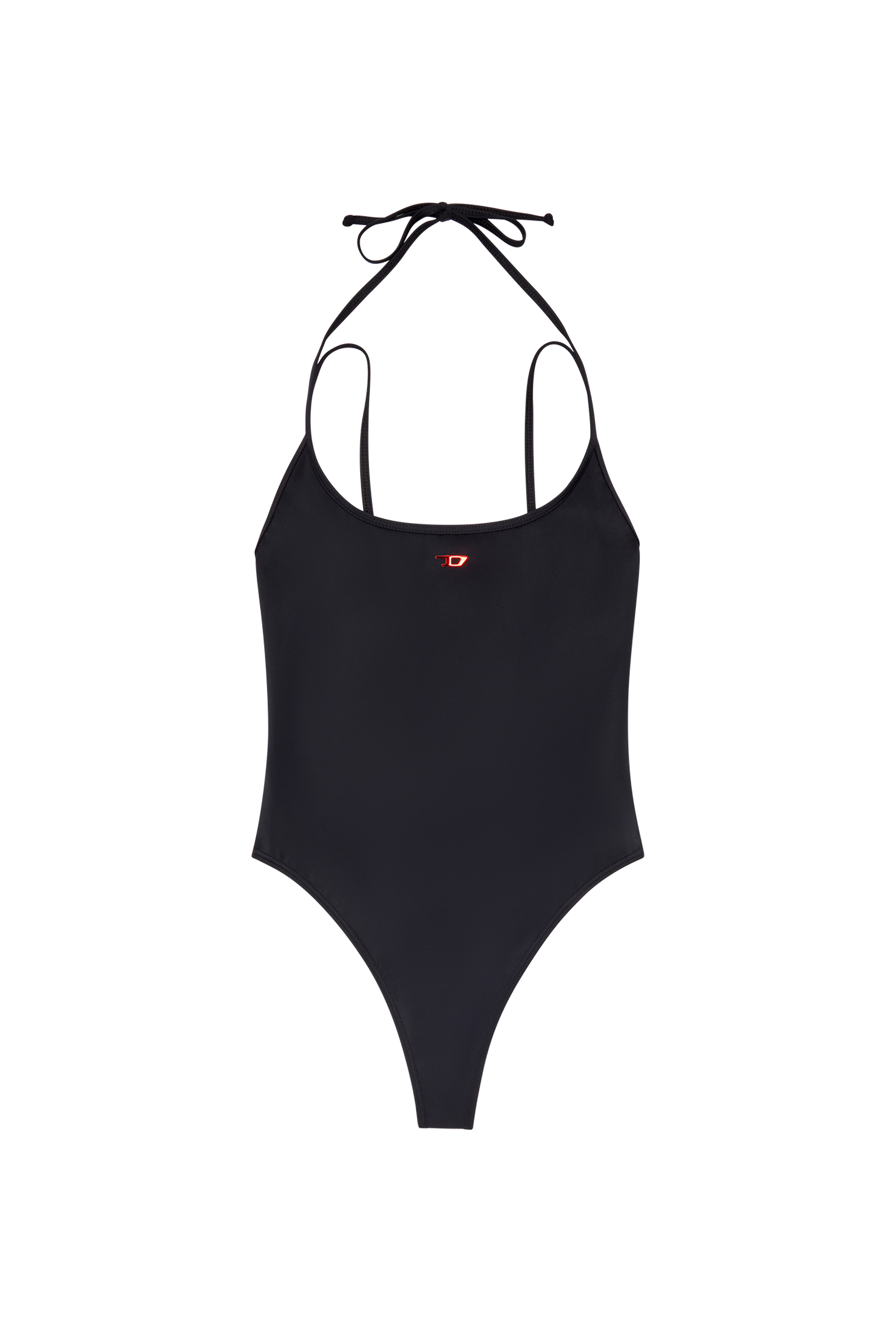 Diesel - BFSW-MINDY, Woman Halterneck swimsuit with D logo in Black - Image 4