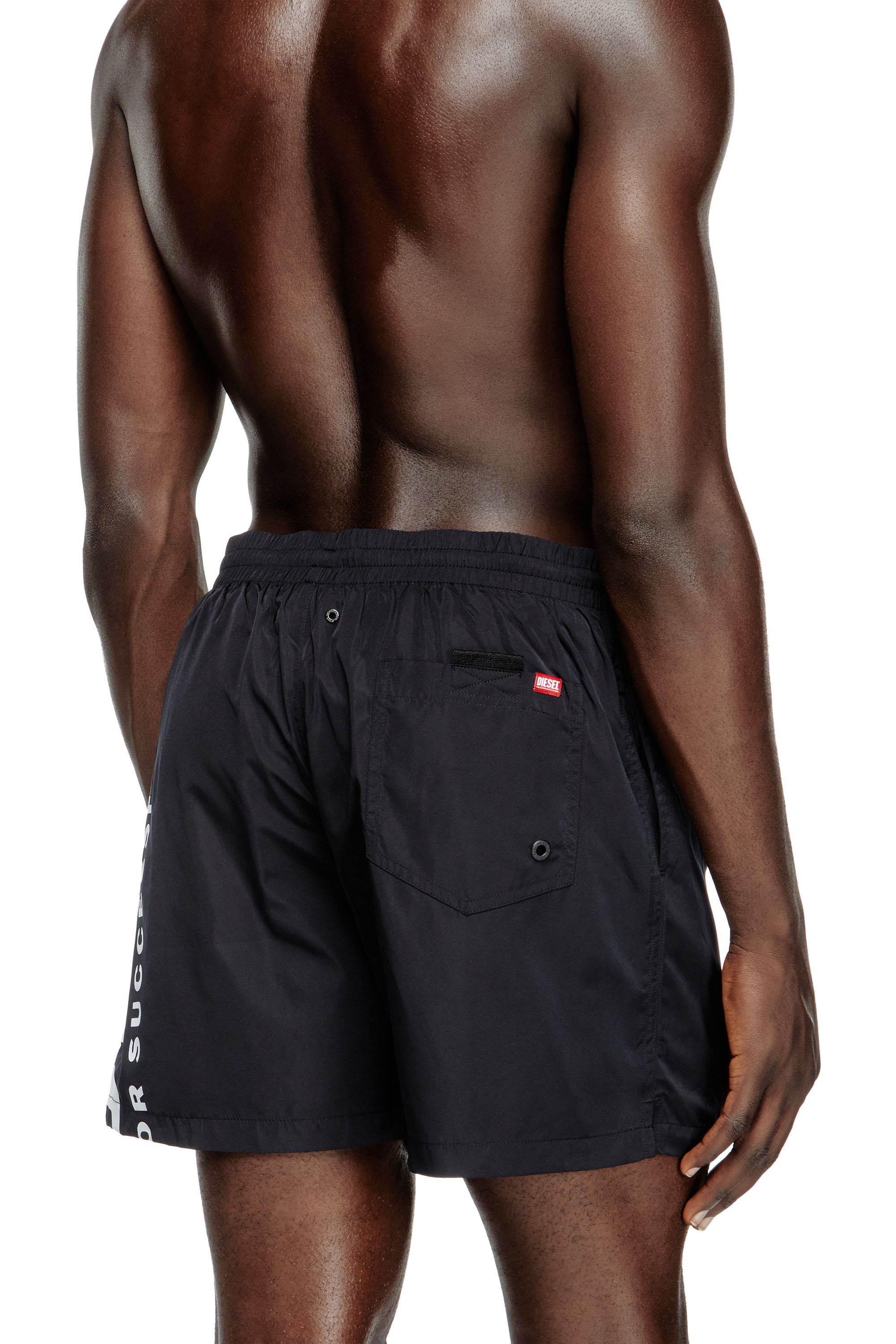 Diesel - RIO-41-D-CORE, Man's Mid-length swim shorts with maxi logo in Black/White - 4