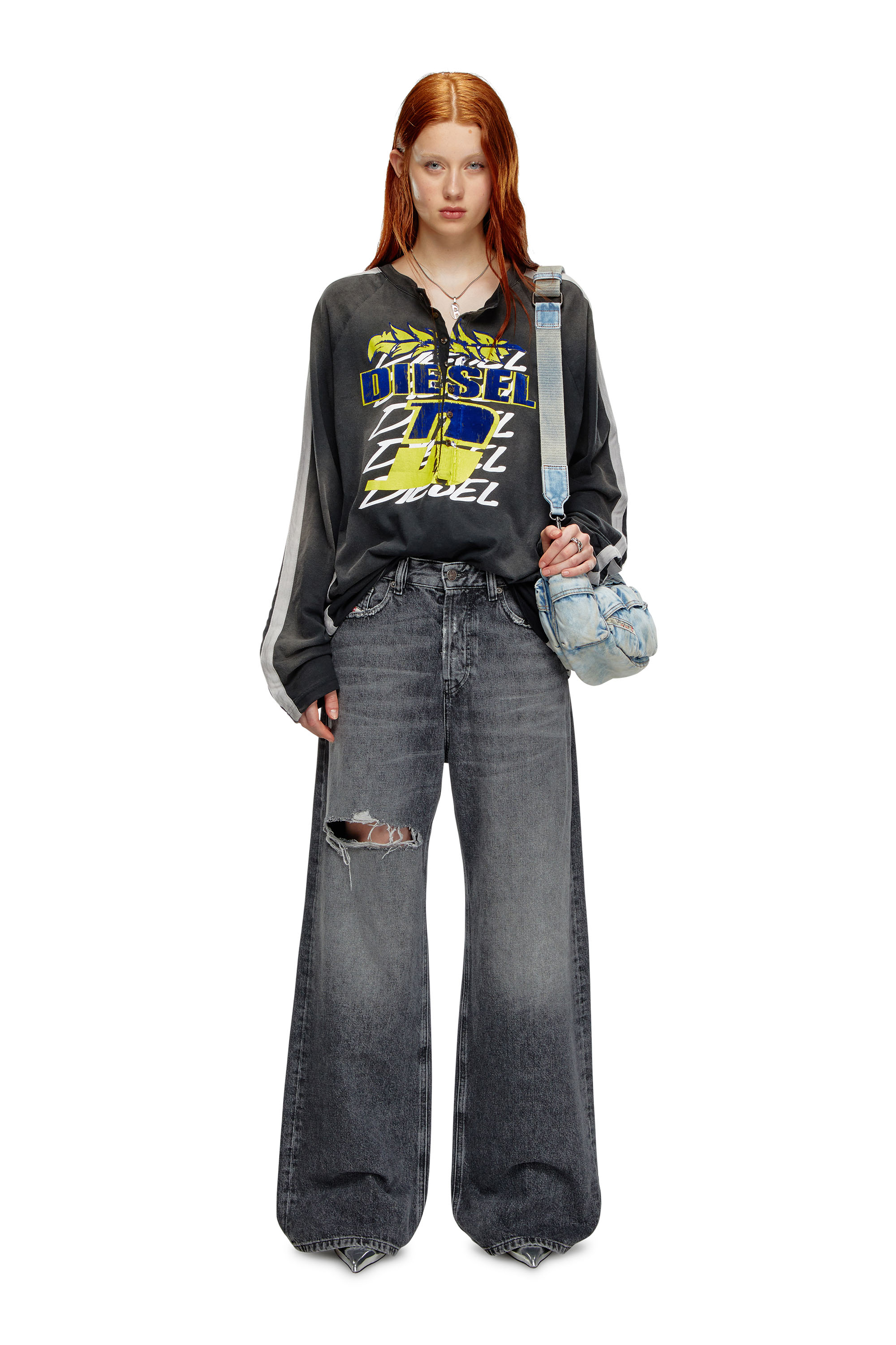 Diesel - Woman Straight Jeans 1996 D-Sire 007X4, Black/Dark grey - Image 1