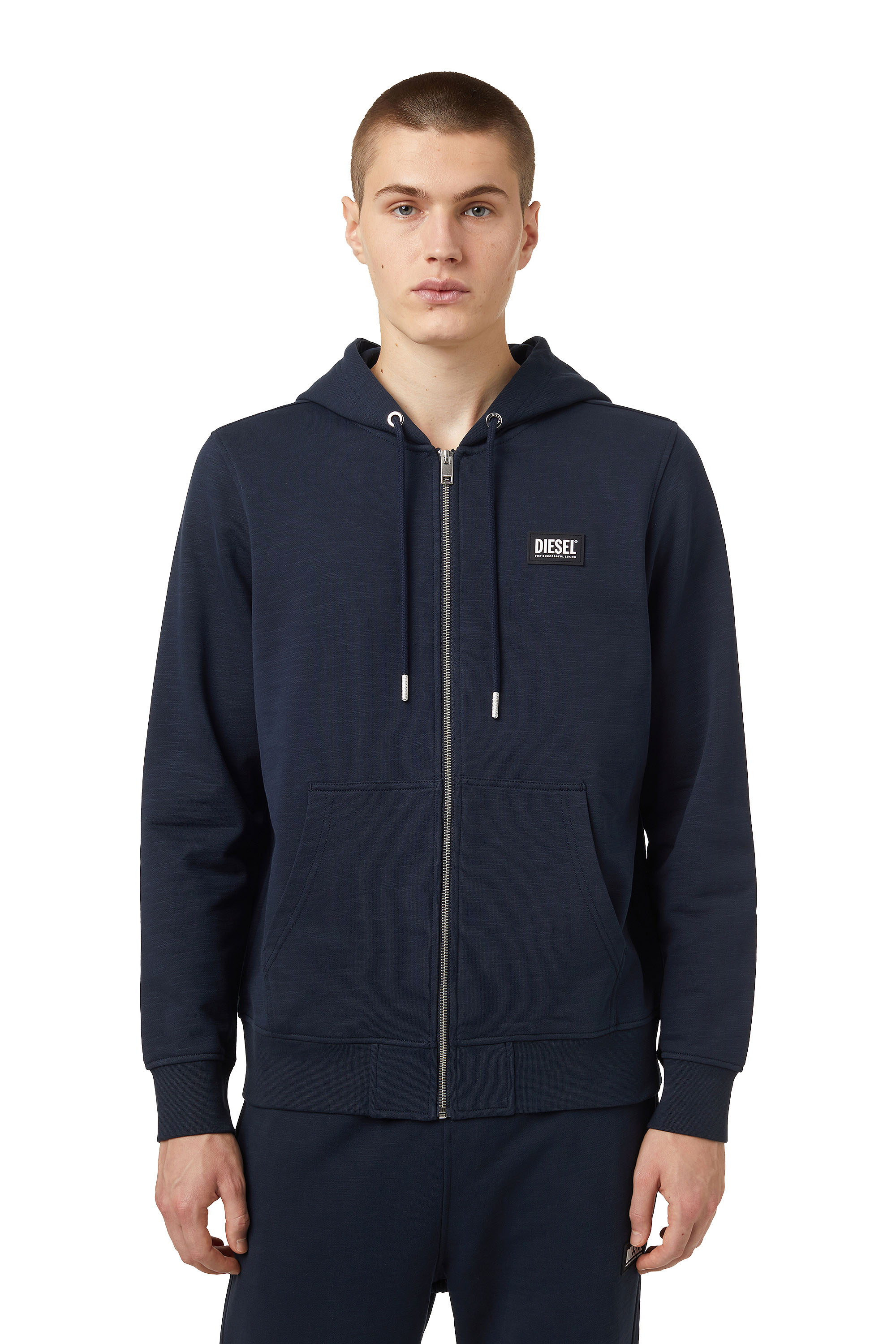 S-GIRK-HOOD-ZIP-B2, Dark Blue Diesel - S-GIRK-HOOD-ZIP-B2, Dark Blue - Sweaters - Image 1