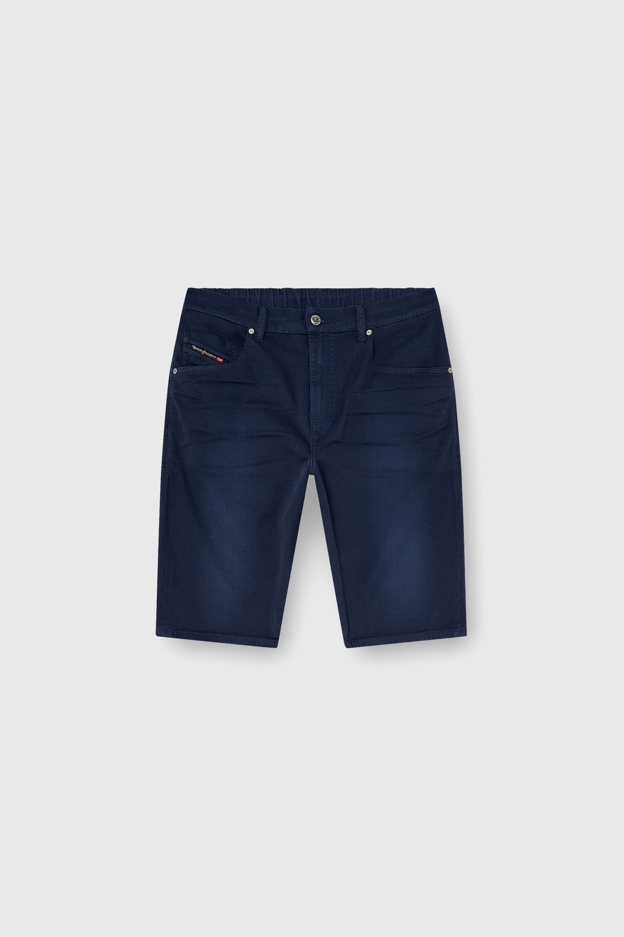 Diesel - 2033 D-KROOLEY-SHORT-BW JOGG, Man's Slim shorts in coloured denim in Dark Blue - 2
