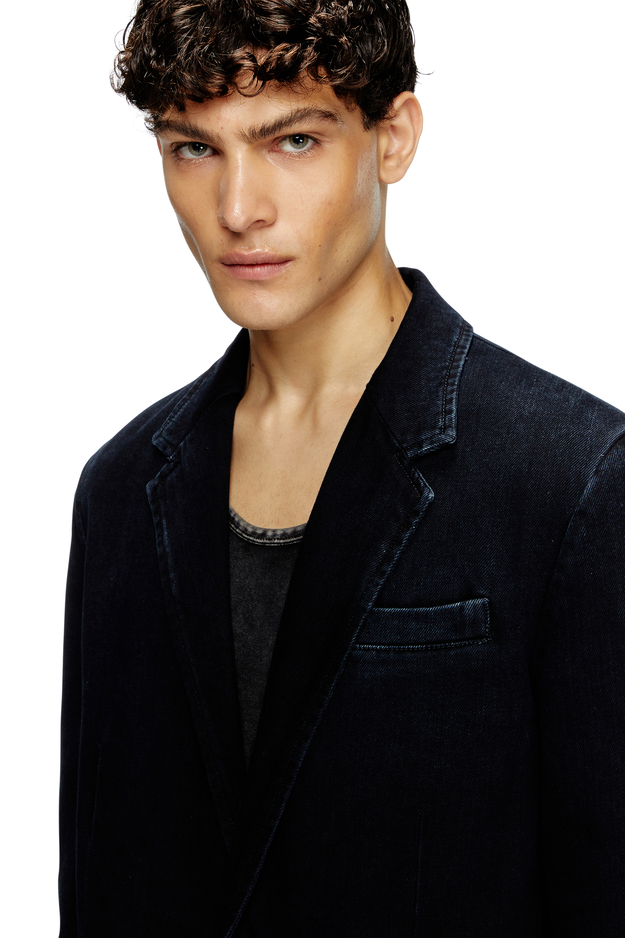 Diesel - D-REGER-D, Unisex's Blazer in lightly treated denim in Dark Blue - 5