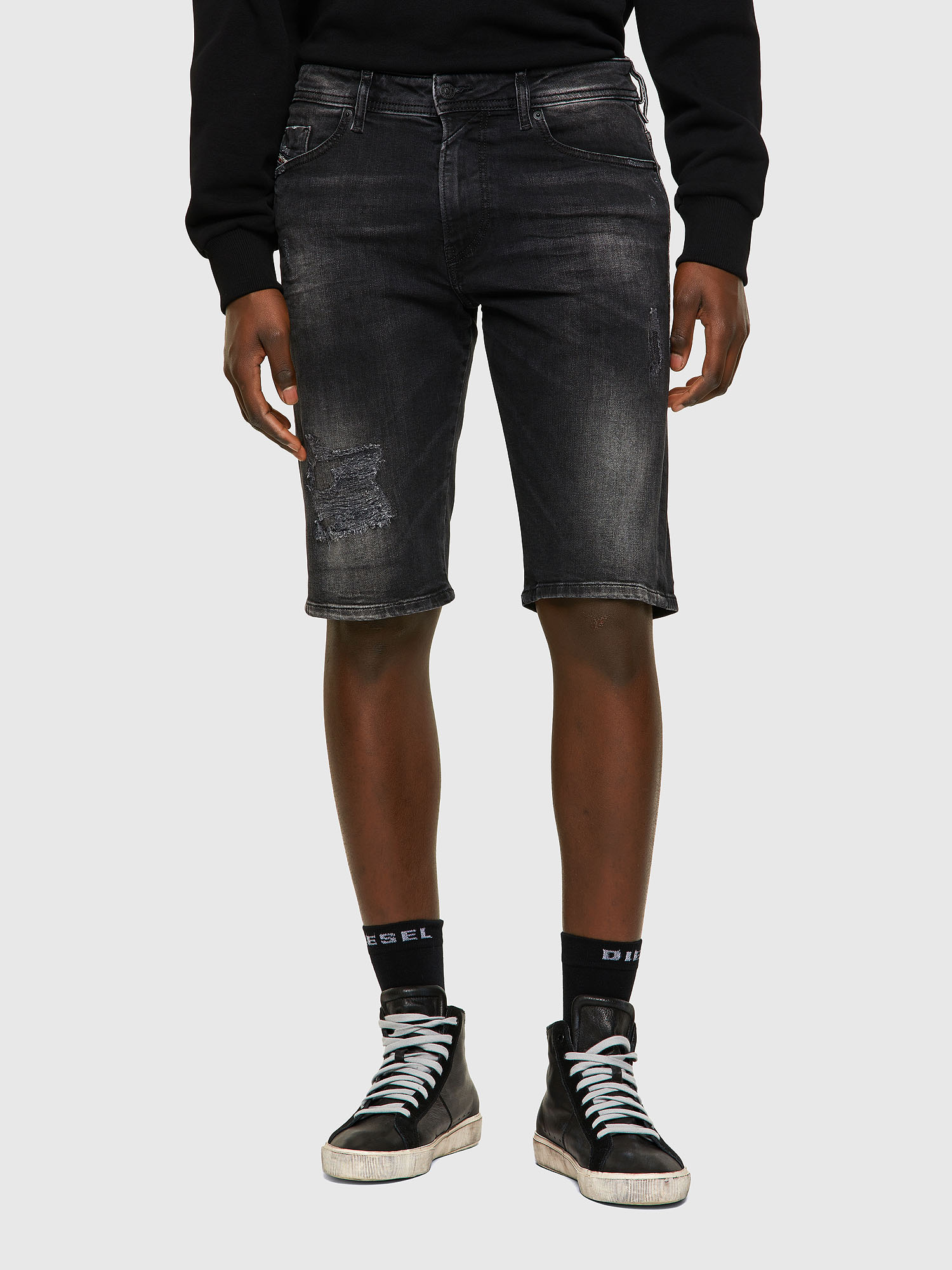THOSHORT, Black/Dark grey Diesel - THOSHORT, Black/Dark grey - Shorts - Image 1