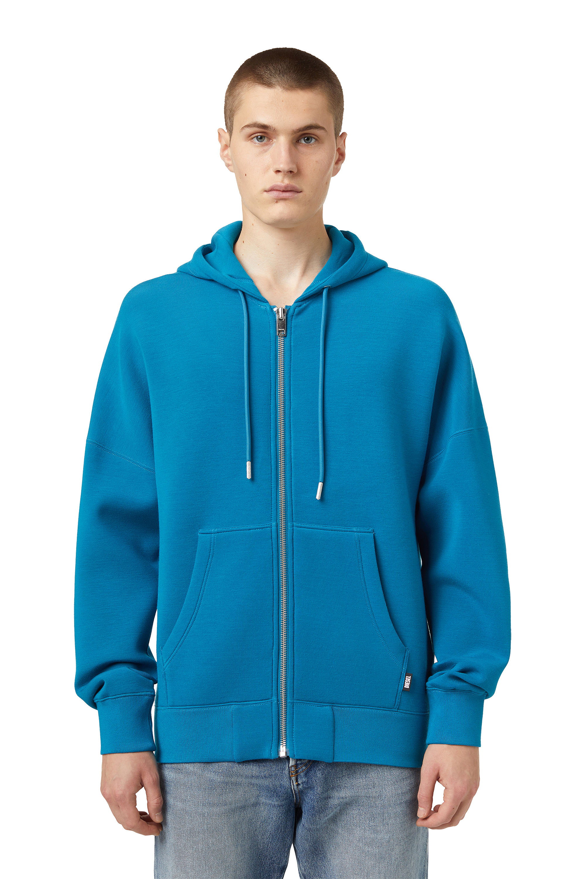 S-KRIB-HOOD-ZIP, Blue Diesel - S-KRIB-HOOD-ZIP, Blue - Sweaters - Image 1