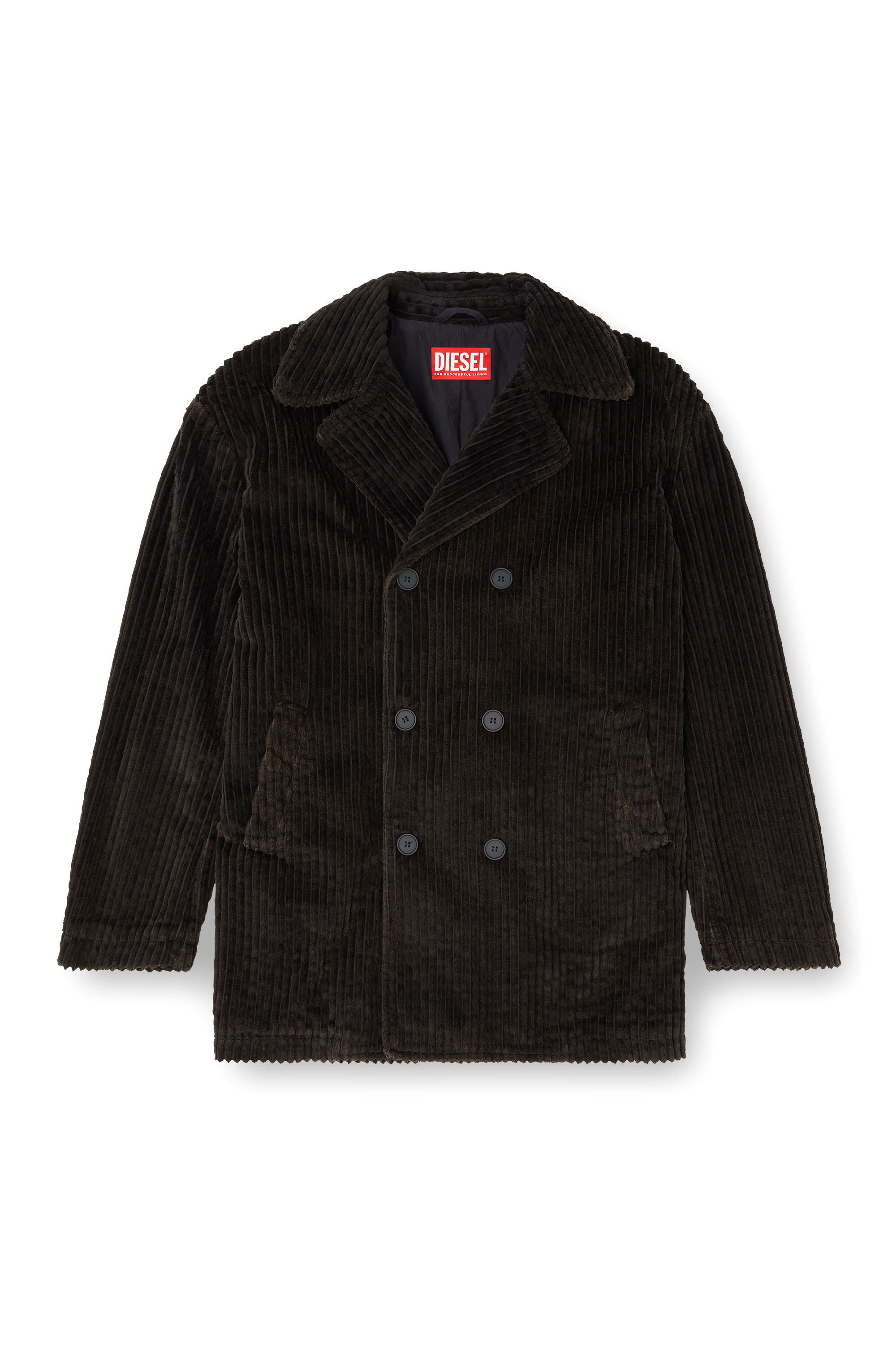 Diesel - W-OTIS, Man's Pea coat in treated corduroy in Brown - 2