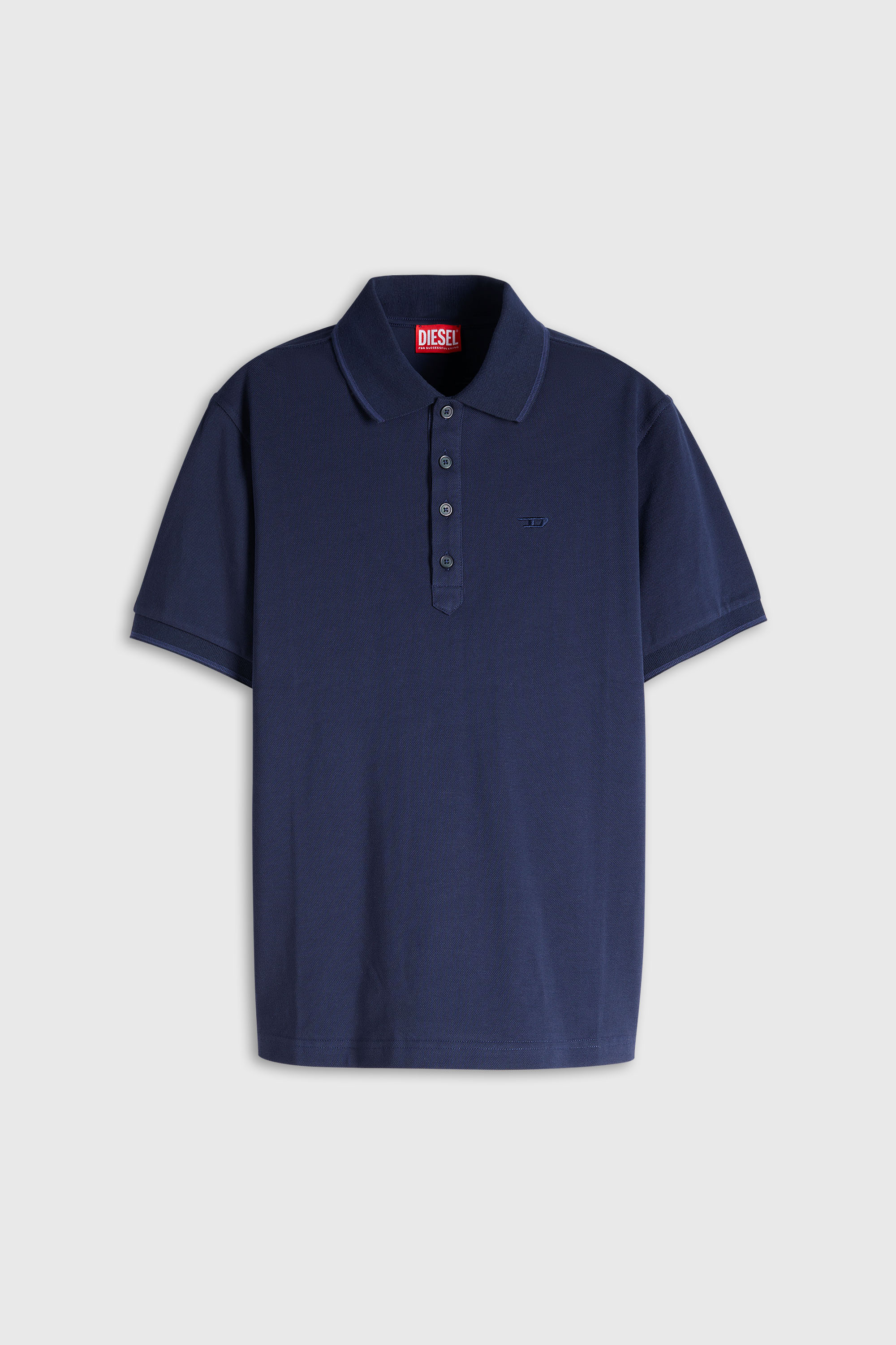 Diesel - T-FERRY-4B-D, Man's Polo shirt in cotton piqu&eacute; in Blue - 2