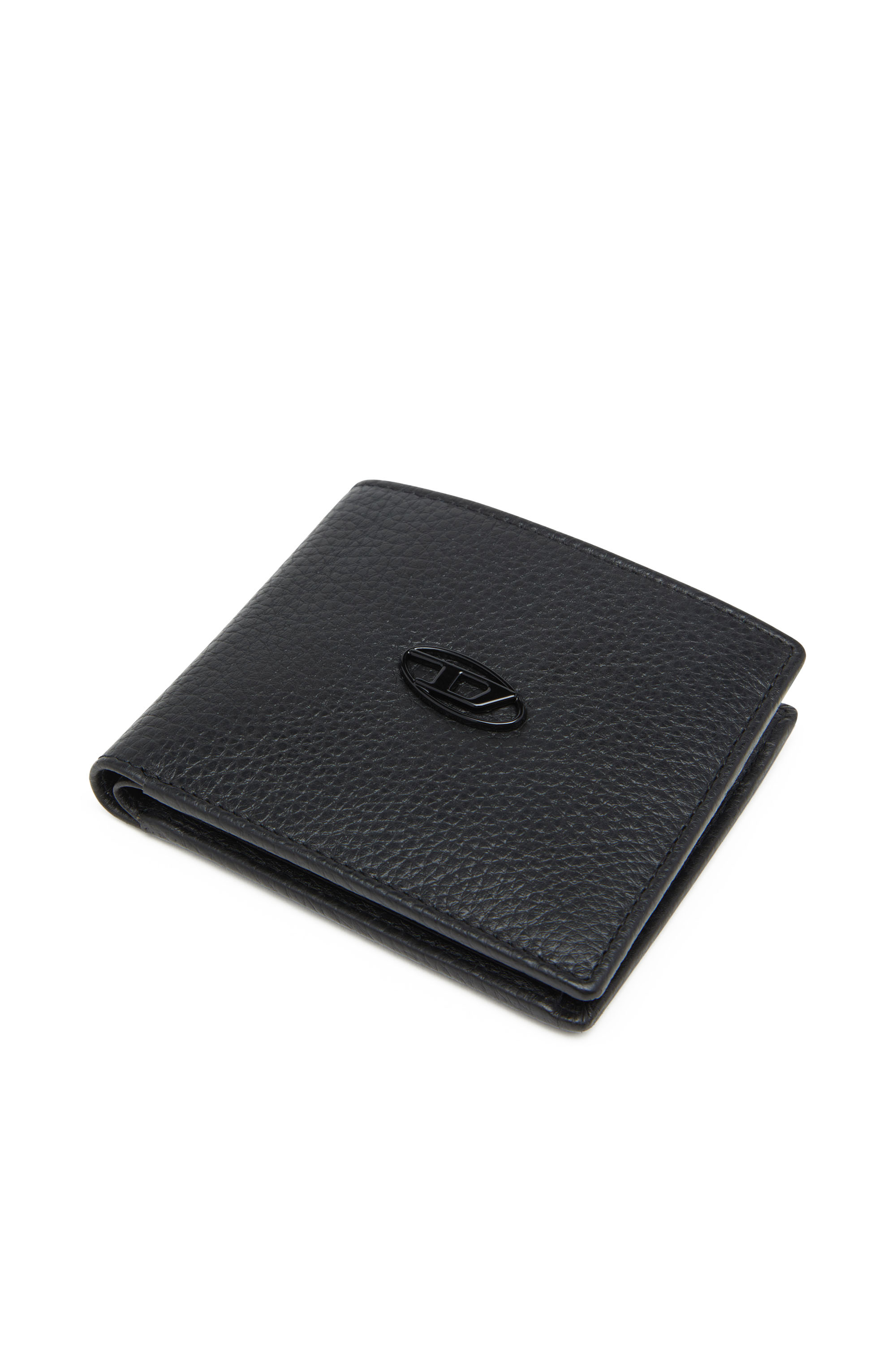 Diesel - BI FOLD COIN S, Man's Bi-fold wallet in grainy leather in Black - 5