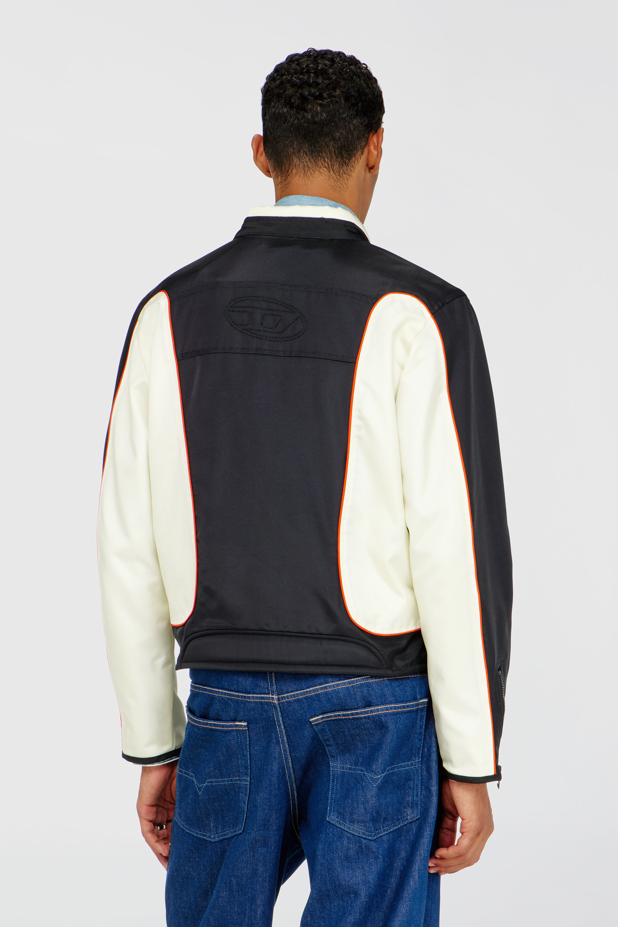 Men's Colour-block biker jacket with piping | Multicolor | Diesel TR