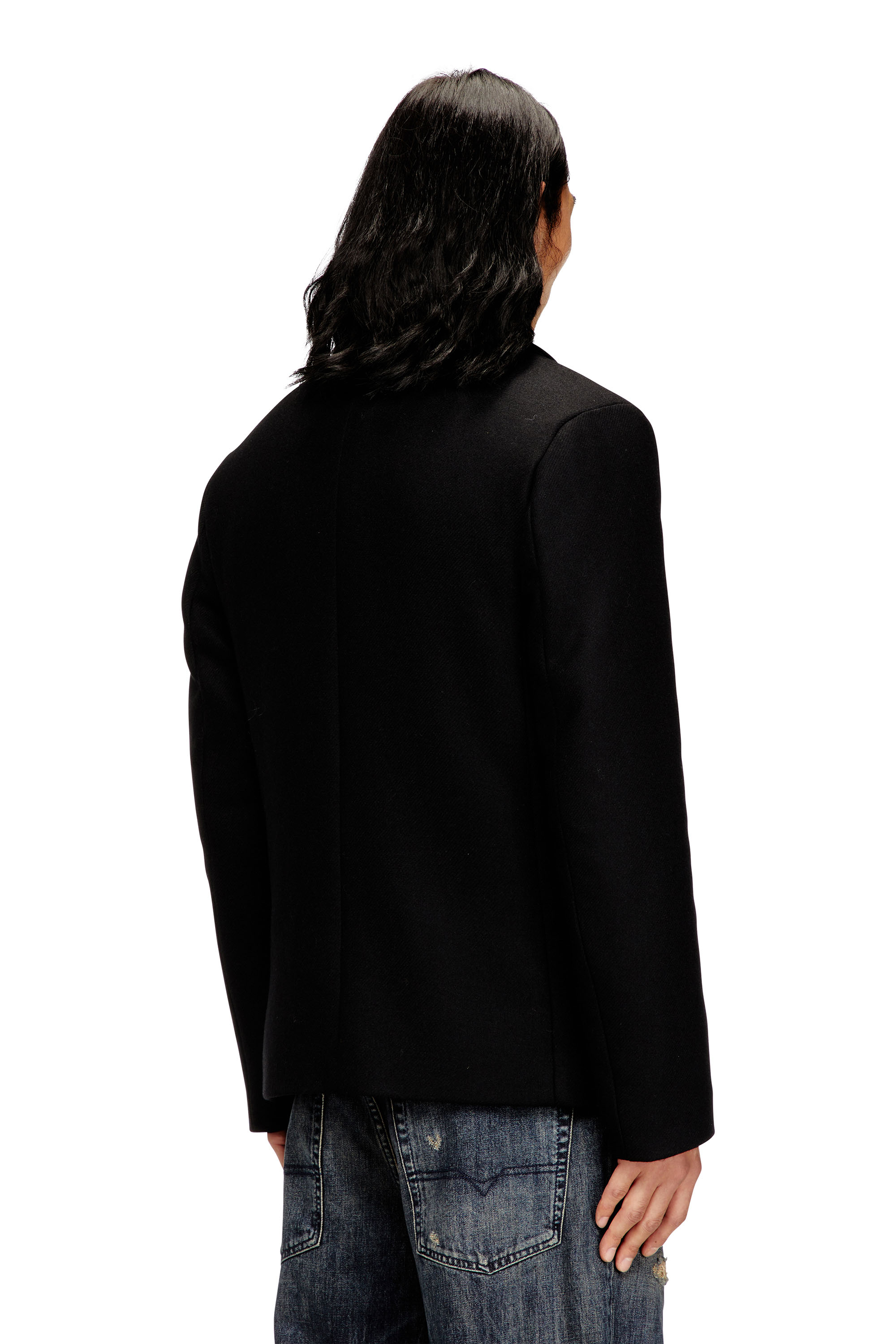 Diesel - W-HALEY-WRD, Man's Peacoat in felted wool blend in Black - 3