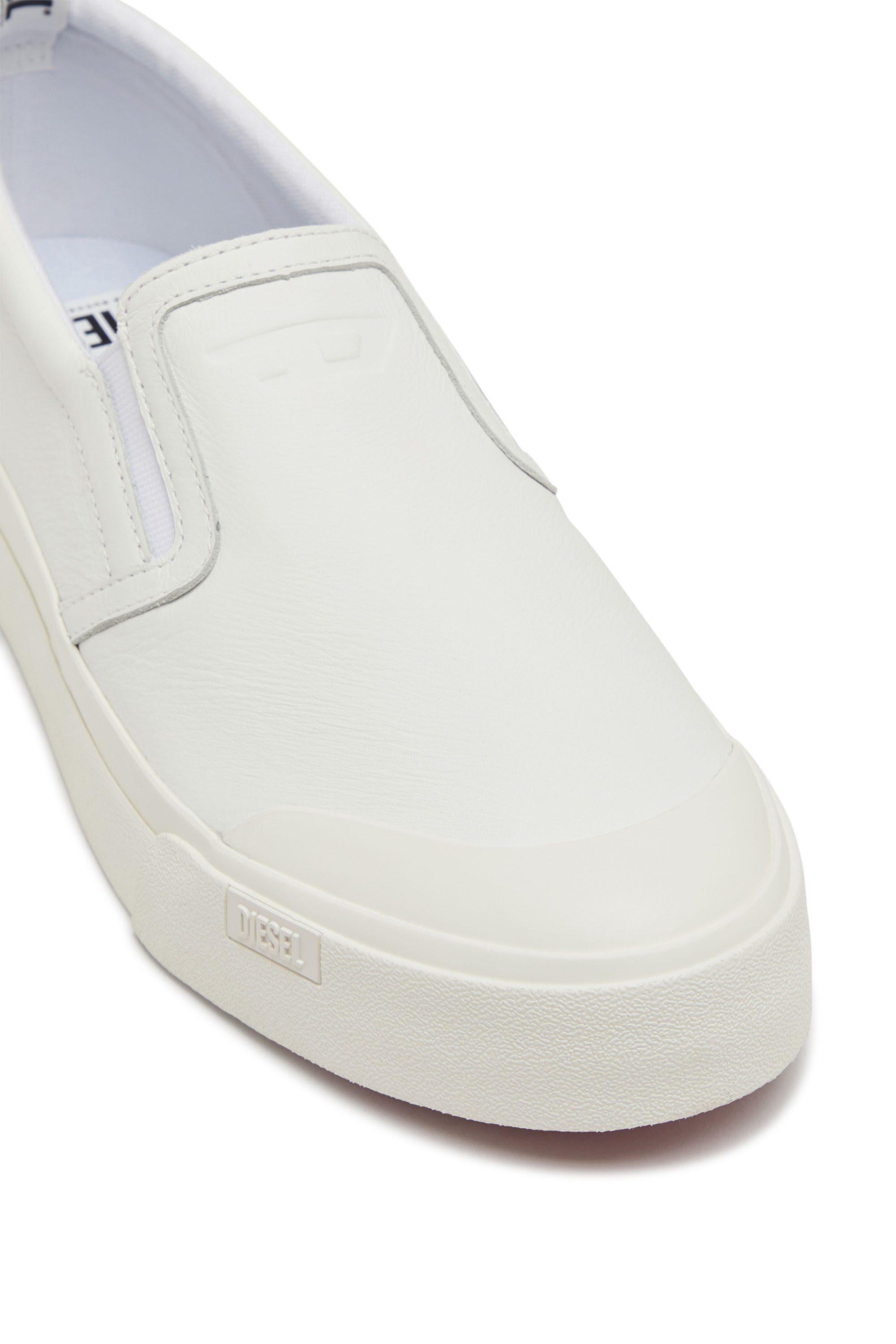 Diesel - S-ATHOS SLIP ON, Man's S-Athos-Slip-on sneakers in plain leather in White - 6