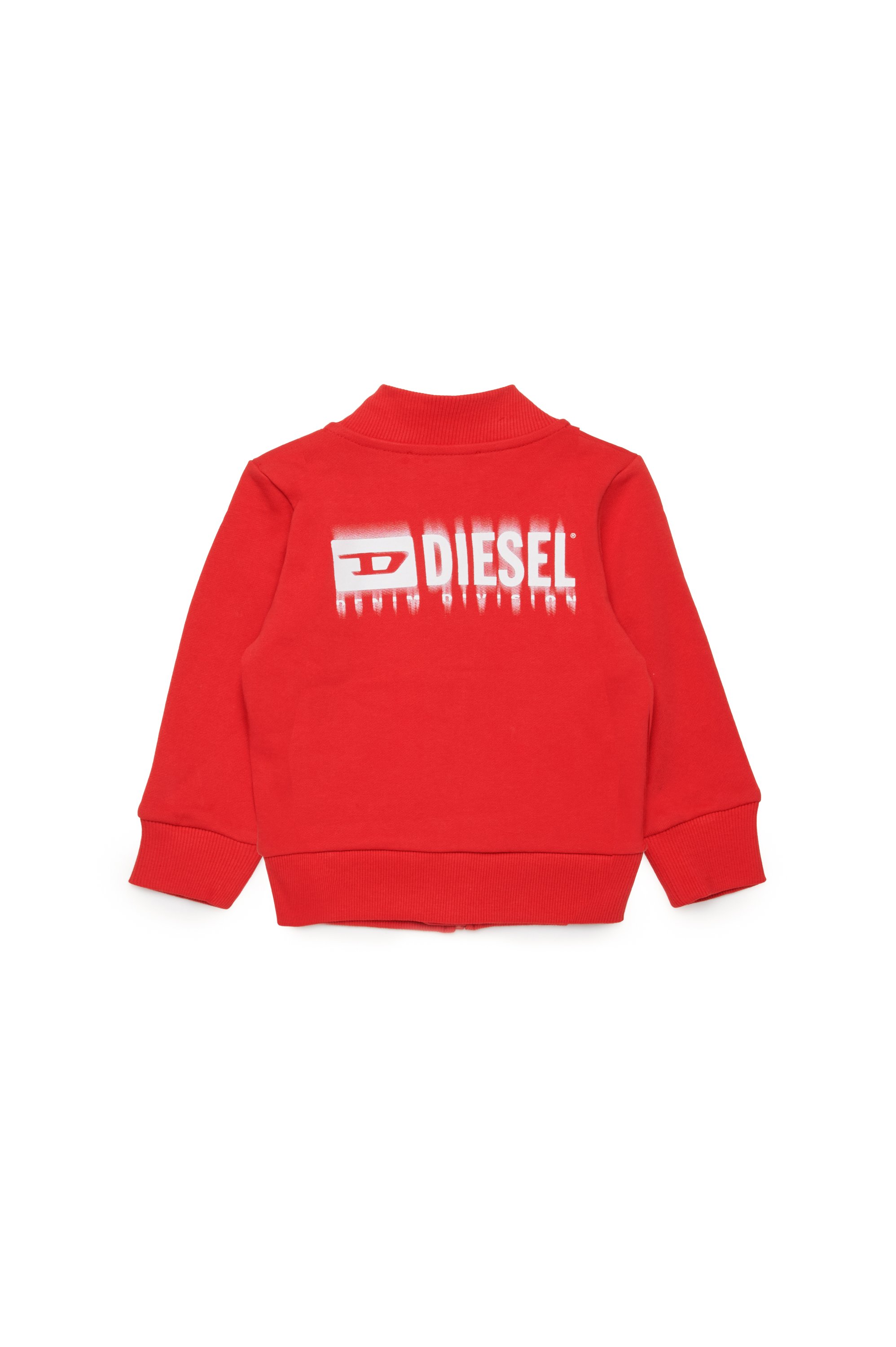 Diesel - SVOUGZIPALB, Unisex's Zipped sweatshirt with smudged logo in Red - 2