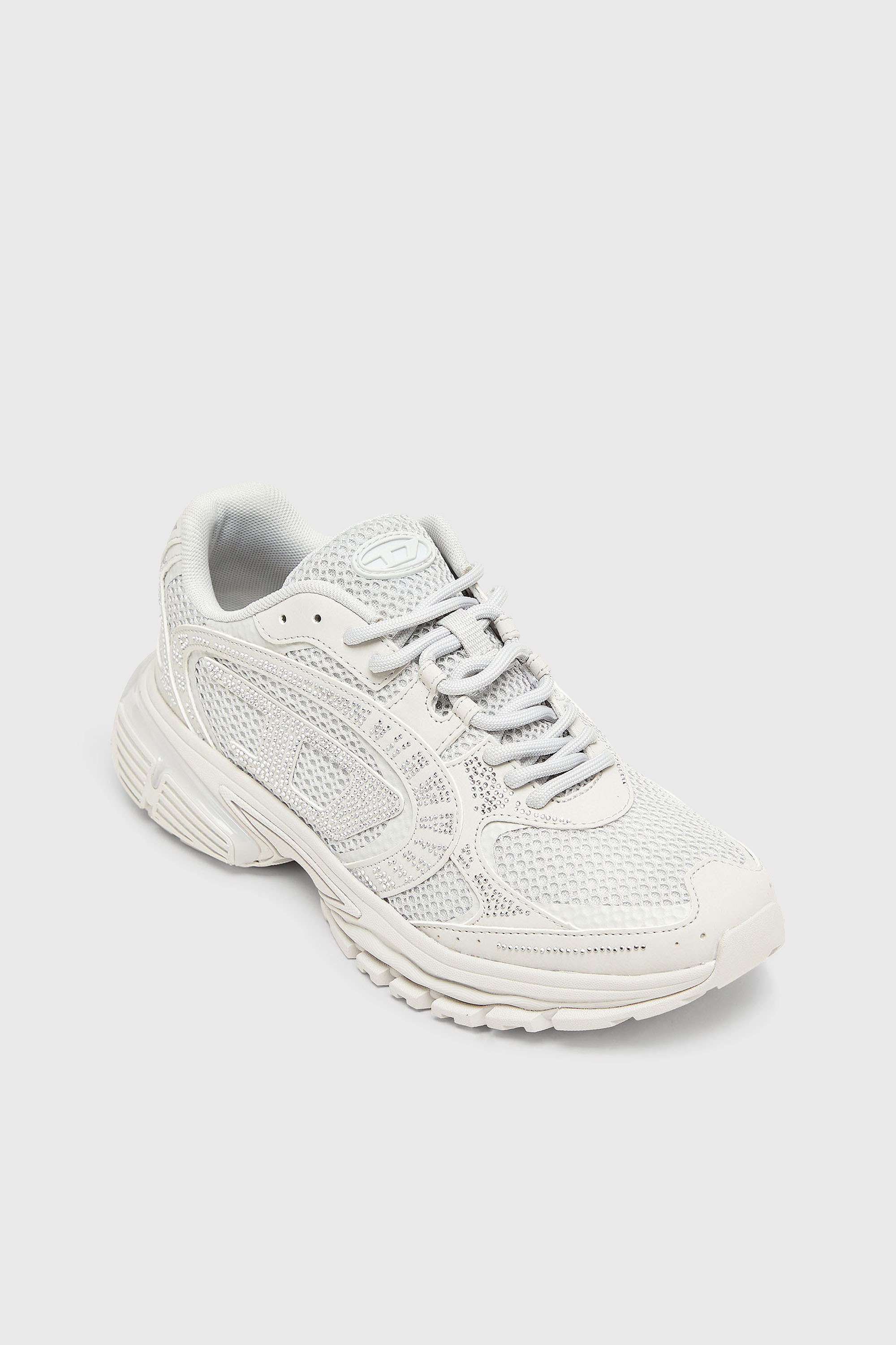 Diesel - S-PRO-V-DENSE LOW W, Woman's S-Pro-V-Dense - Mesh sneakers with crystals in White - 6
