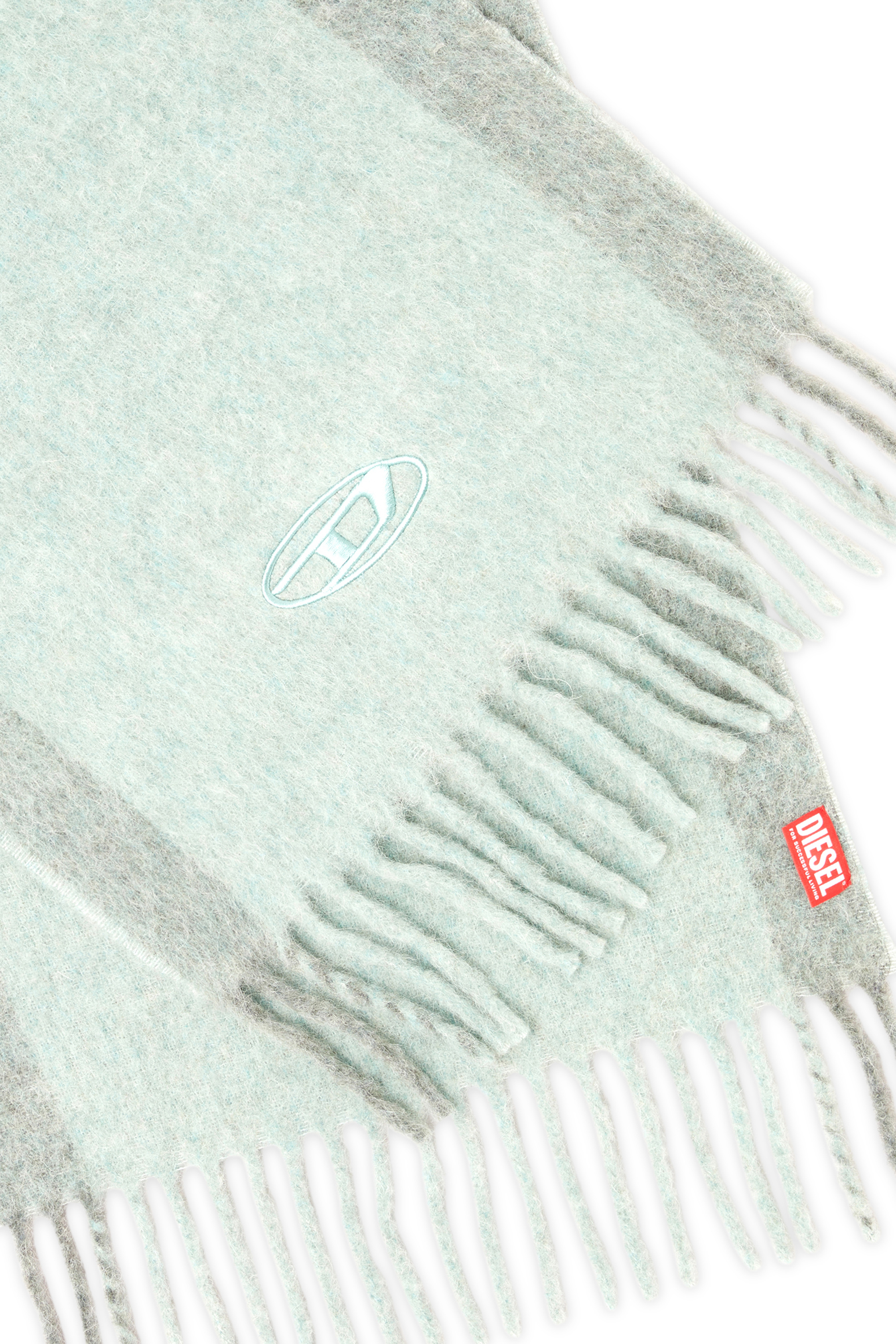 Diesel - S-OLID, Man's Wool-blend scarf with contrast stripes in Water Green - 3