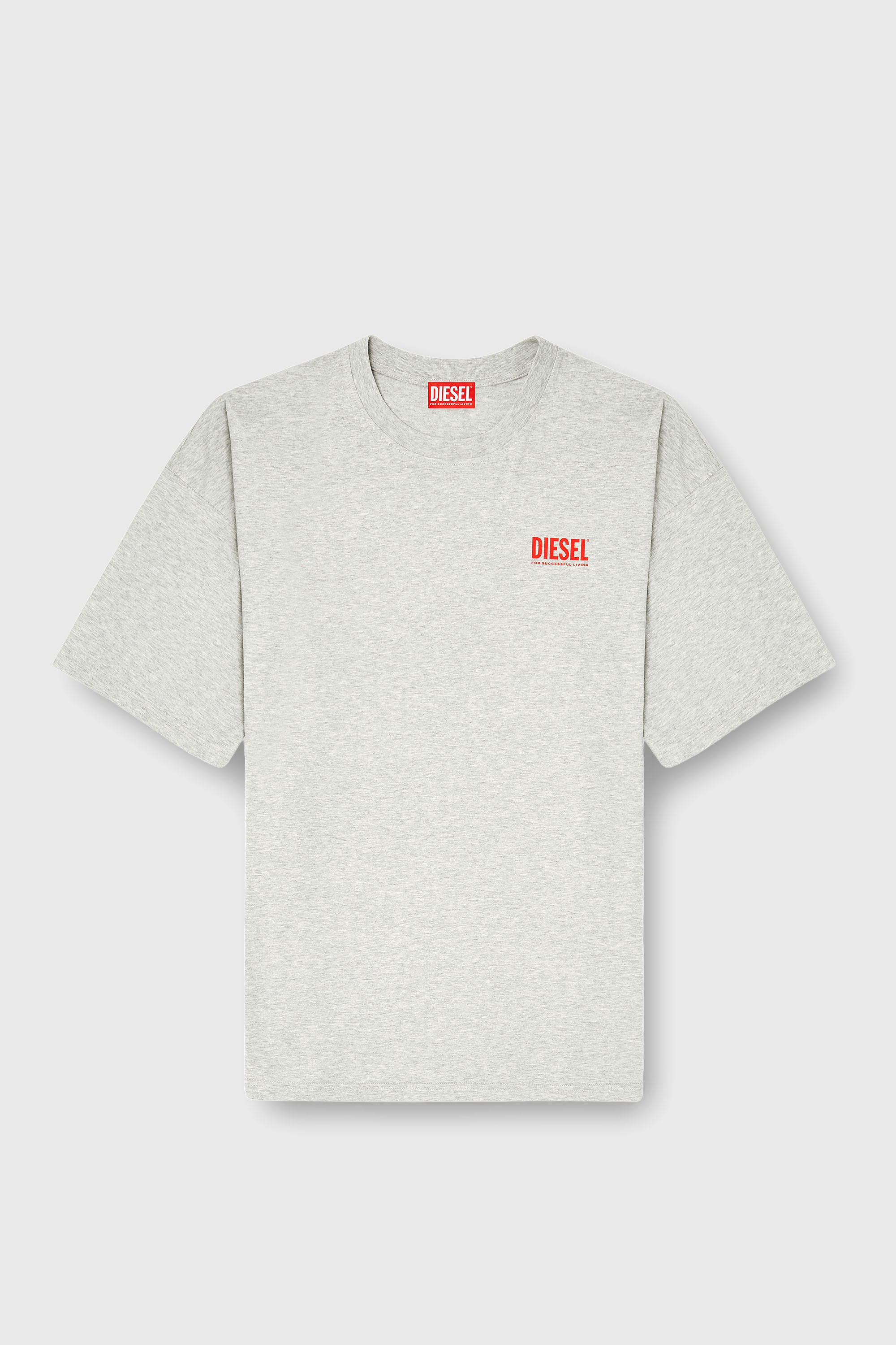 Diesel - T-BOXT-BISK, Man's Cotton T-shirt with Diesel Biscotto print in Light Grey - 2