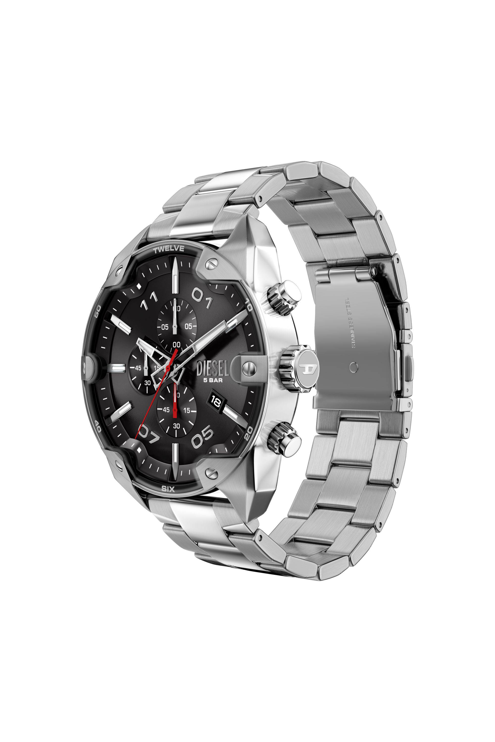Diesel - DZ4709 WATCH, Man's Spiked Stainless Steel Watch in Silver - 2