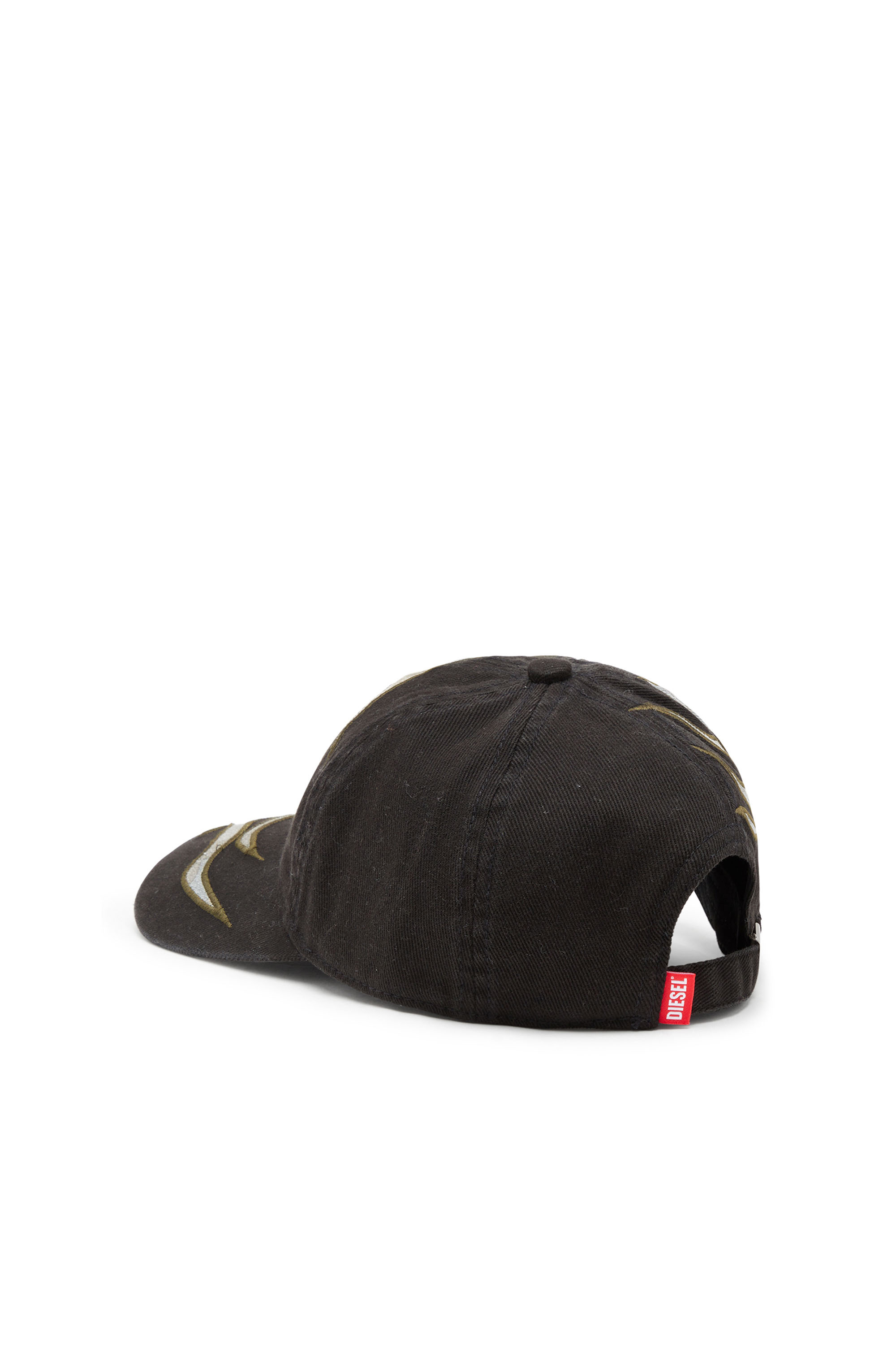 Diesel - C-FLAMA, Man's Baseball cap with camo flames in Black/Grey - 2