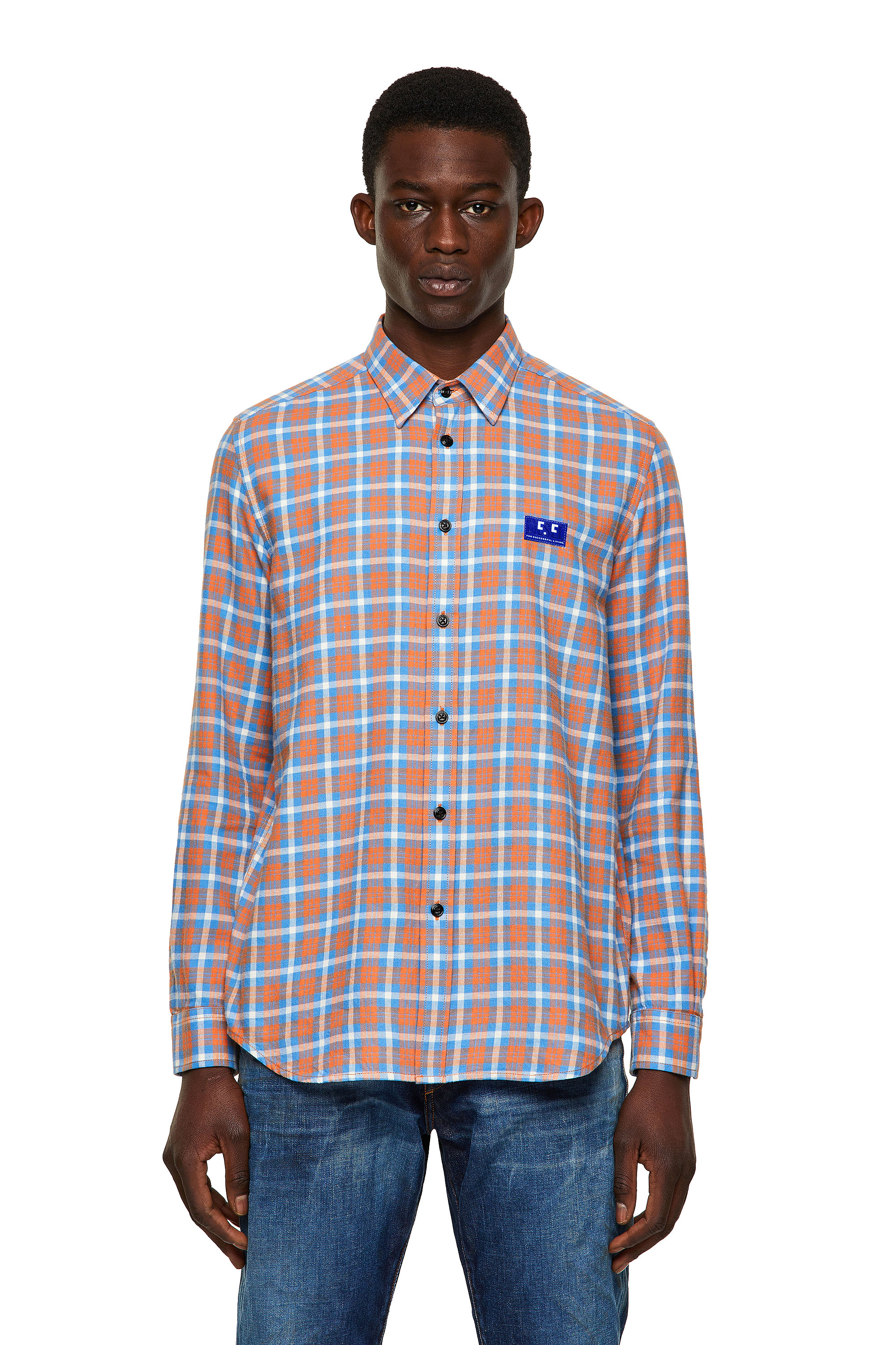 S-MOI-CHK-A, Blue/Pink Diesel - S-MOI-CHK-A, Blue/Pink - Shirts - Image 1