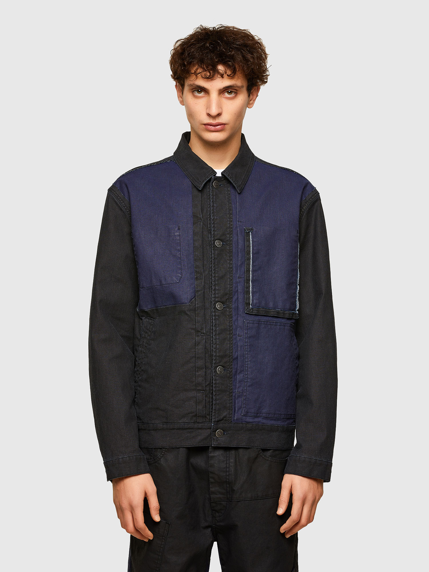 D-ROKU-SP JOGGJEANS, Black/Blue Diesel - D-ROKU-SP JOGGJEANS, Black/Blue - Denim Jackets - Image 1