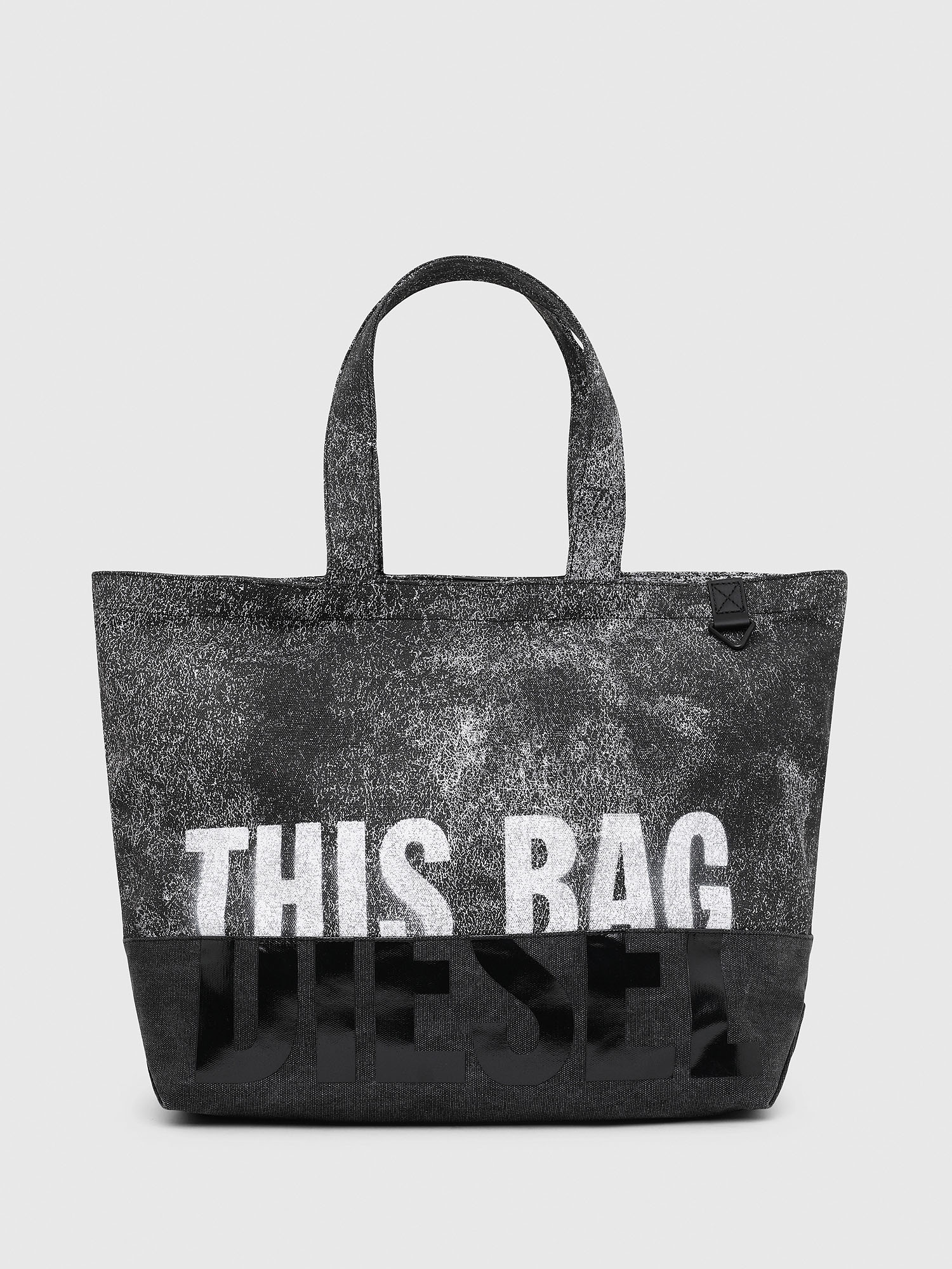 D-THISBAG SHOP MB, Gray/Black Diesel - D-THISBAG SHOP MB, Gray/Black - Shopping and Shoulder Bags - Image 1