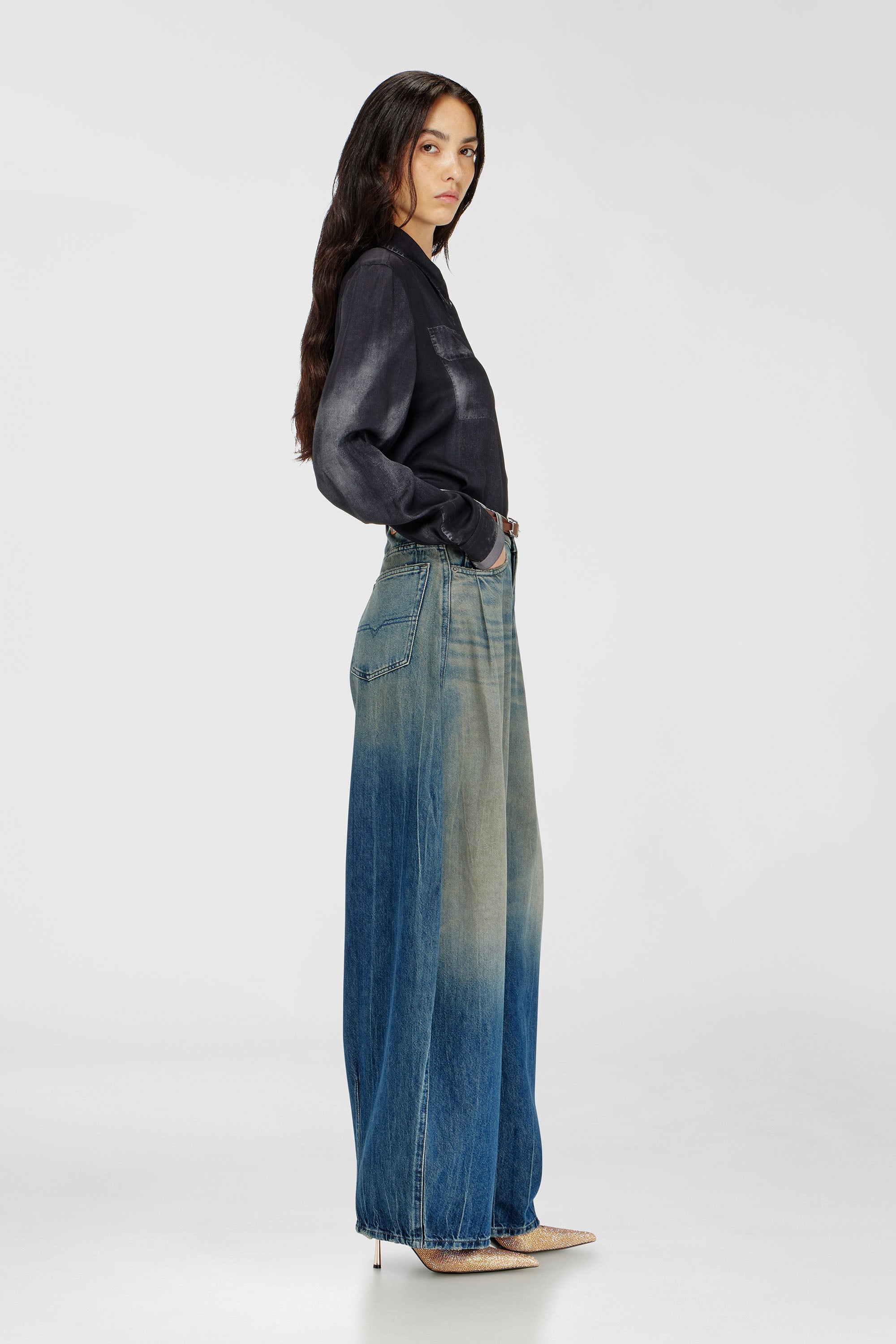 Diesel - Woman's Relaxed Jeans 1987 D-Khelz 09Q72, Dark Blue - 2