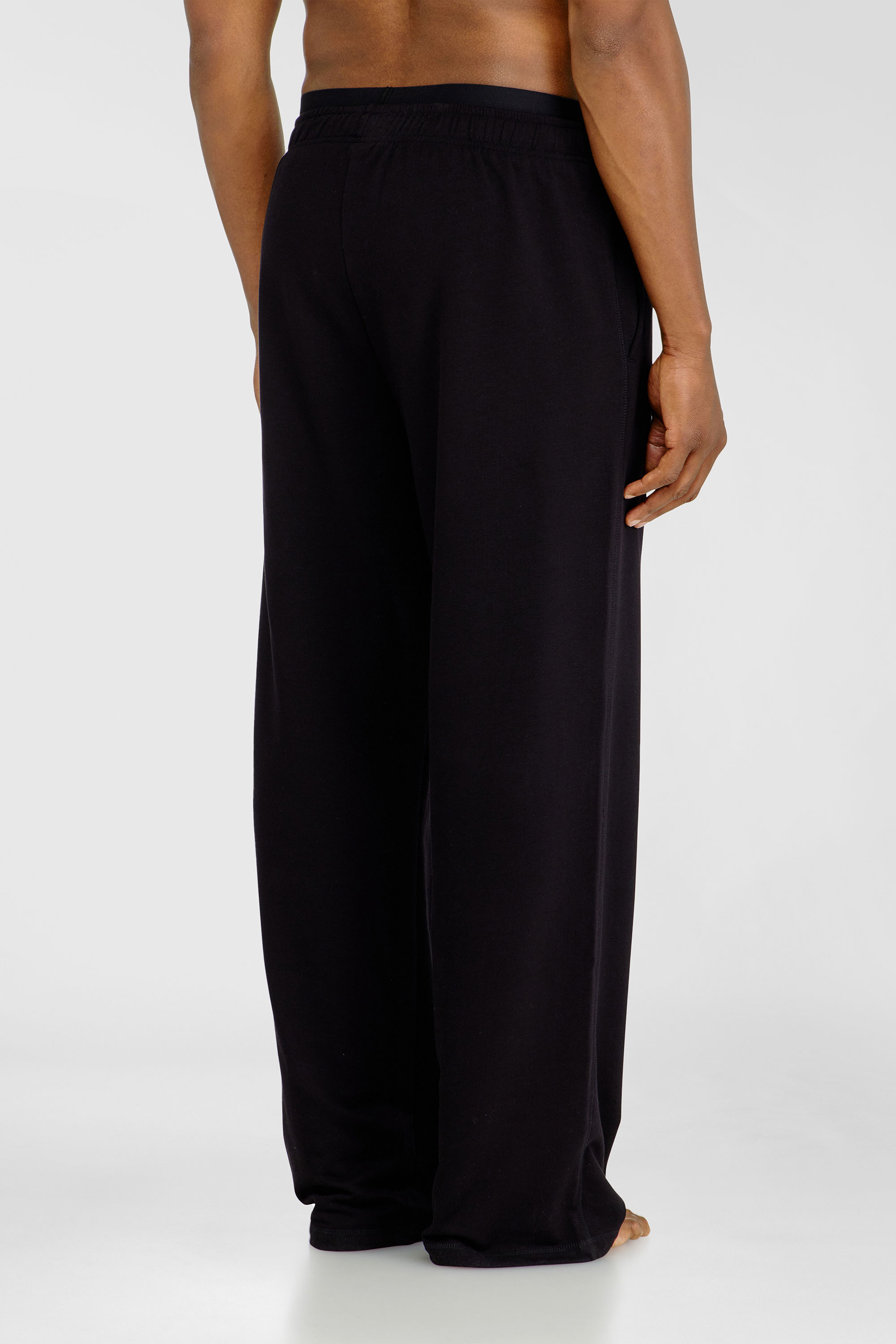 Diesel - BRADLEY-D-POP, Man's Logo-waistband lounge pants in cotton terry in Black - 2
