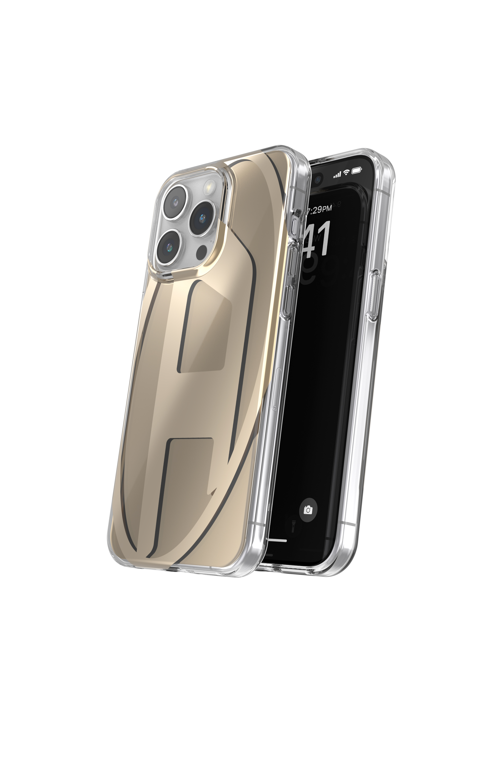 Diesel - 54091 MOULDED CASE, Unisex's Oval D case iP15 Pro Max in Gold - 3