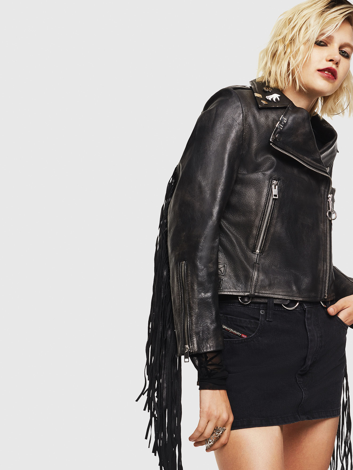 L-HELGAT, Black Diesel - L-HELGAT, Black - Leather jackets - Image 1