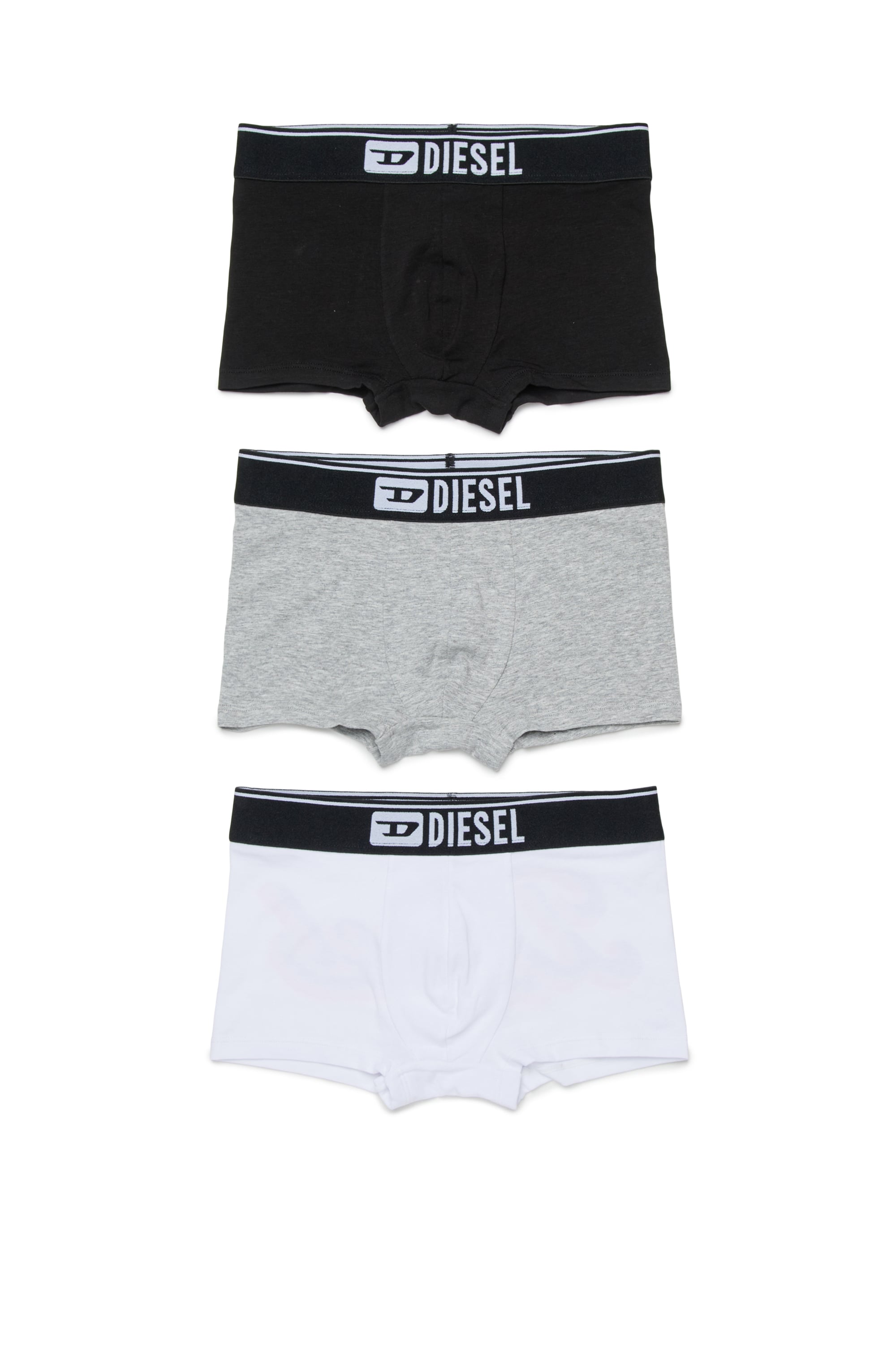Diesel - UM-UGORTRIPACK-DD, Man's Three-pack boxers with back print in White/Black - 1