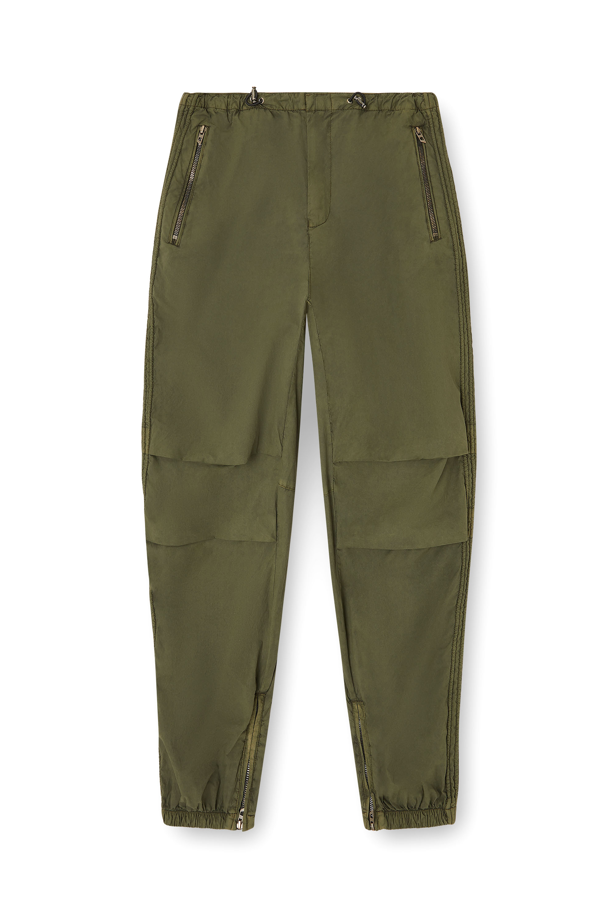 Diesel - P-STITCH, Man's Cotton cargo pants with side bands in Military Green - 3