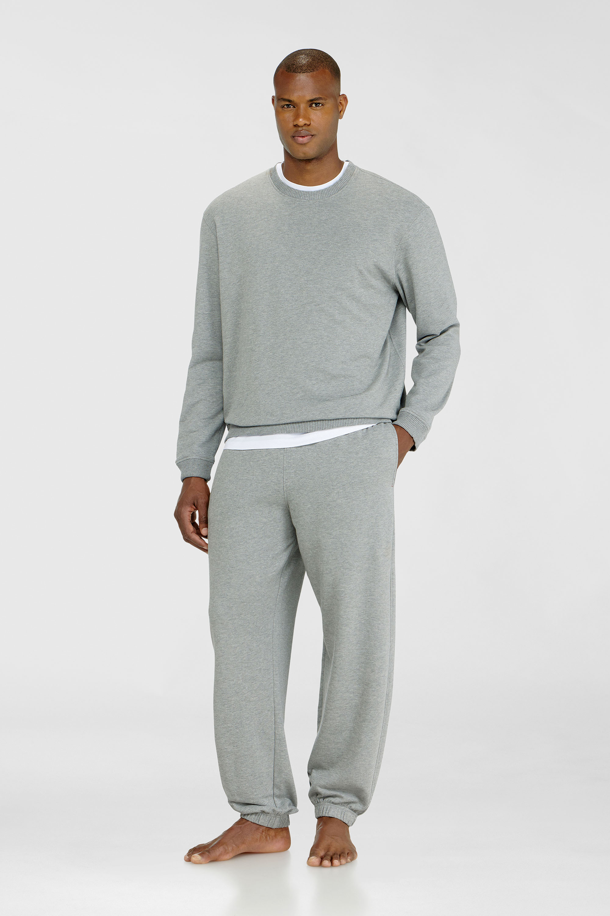 Diesel - LENNY-D-CORE, Man's Sweatpants in peached cotton blend in Grey - 3