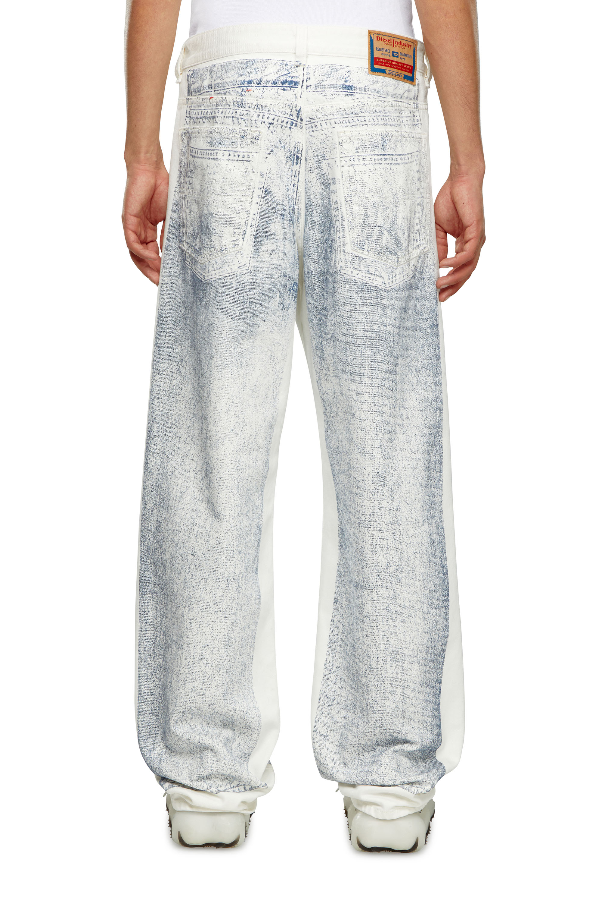 2001 D-Macro Men's Oversized Straight Jeans | White | Diesel