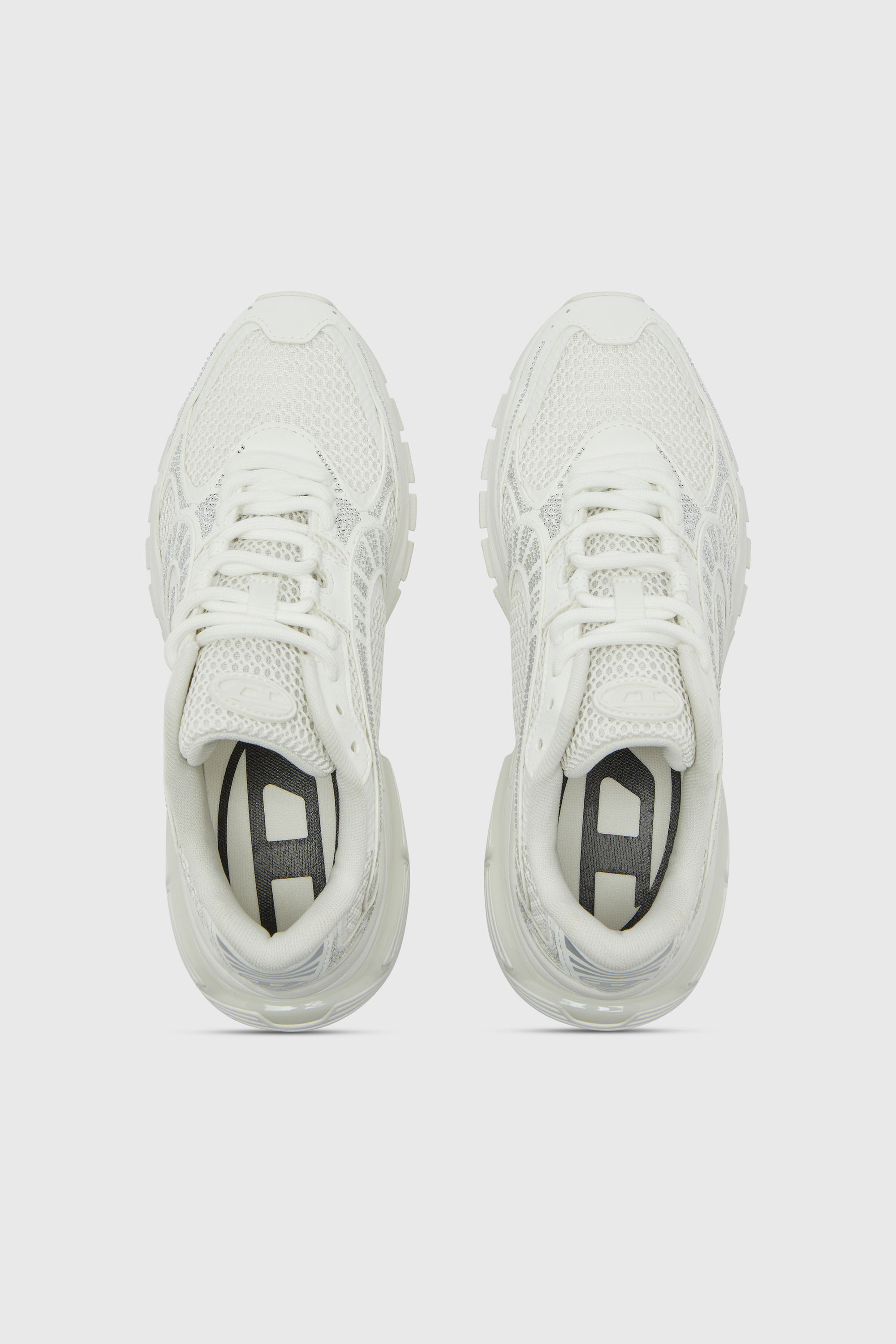 Diesel - S-PRO-V-DENSE LOW W, Woman's S-Pro-V-Dense - Mesh sneakers with crystals in White - 4