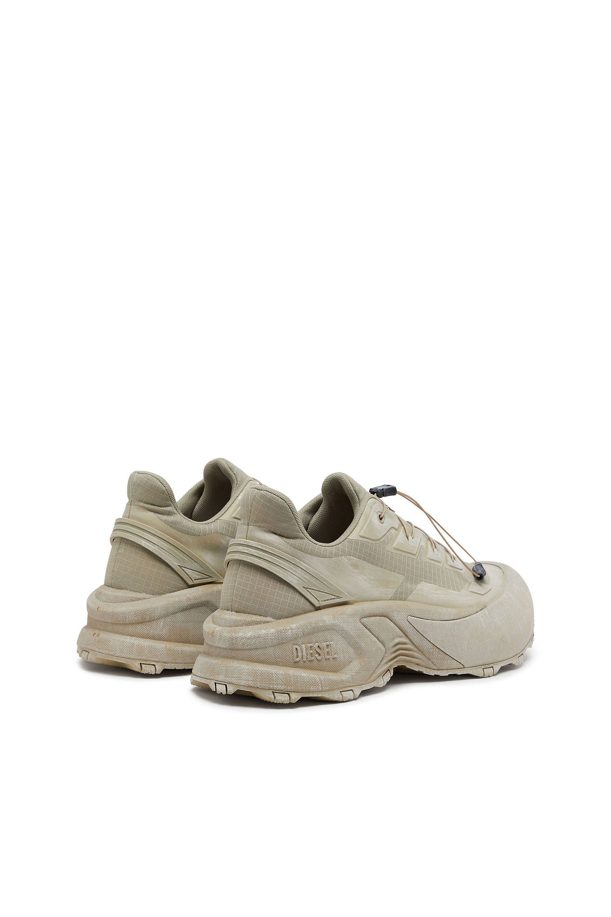 Diesel - D-CAGE RUNNER, Man's D-Cage-Distressed chunky sneakers in ripstop in Military Green - 3