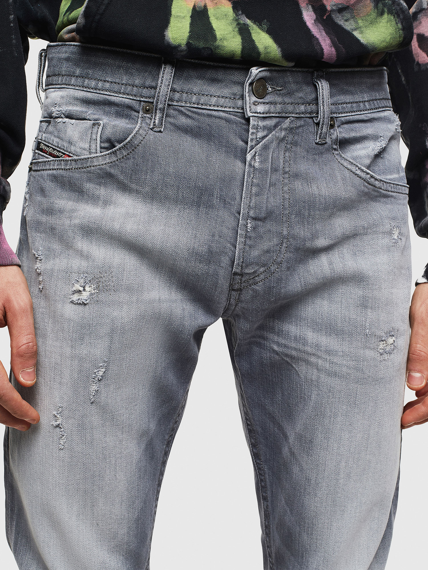 Diesel - Thommer 0095R Slim Jeans, Grey - Image 3