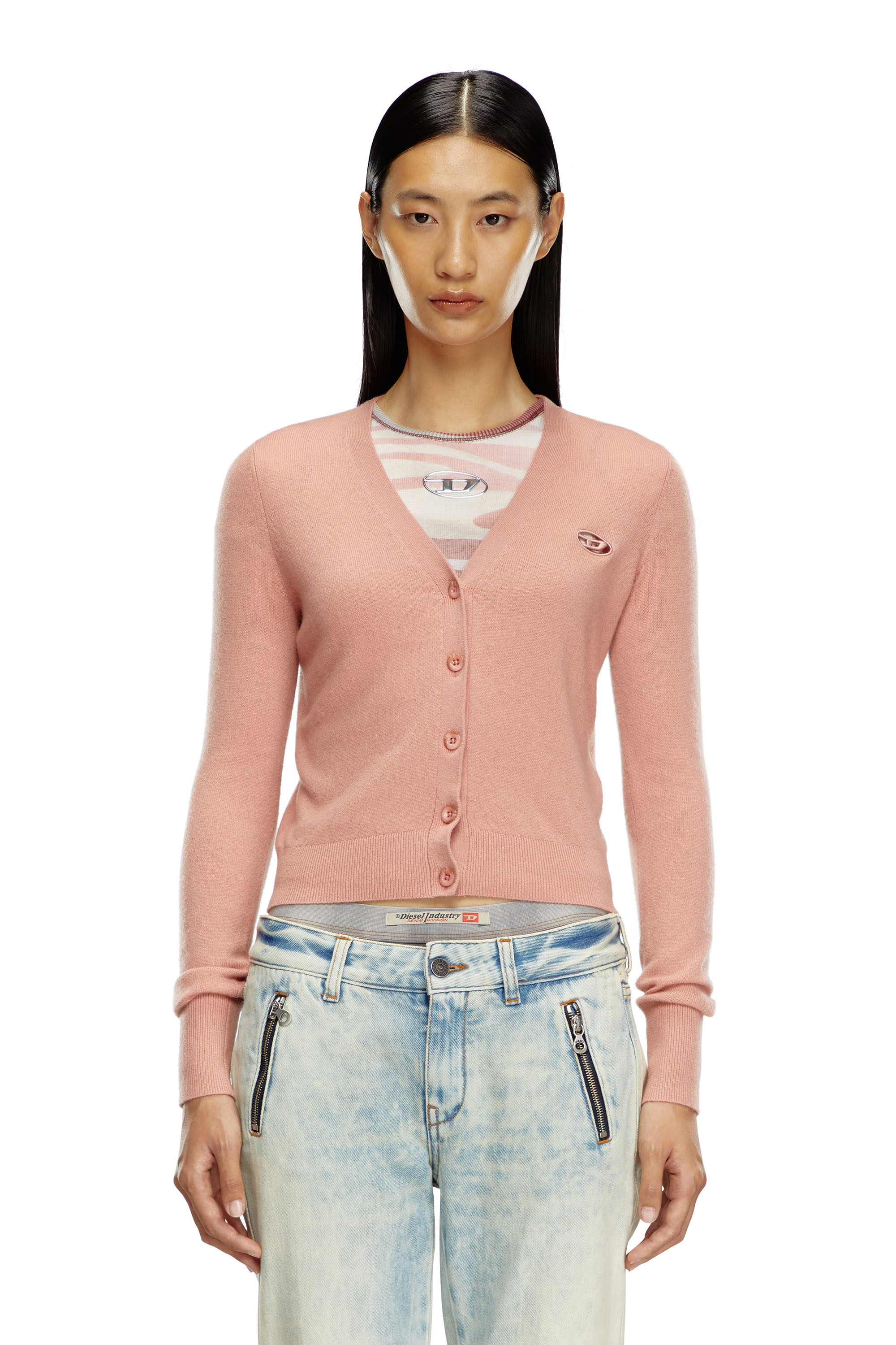 Diesel - M-ARTE, Woman Wool and cashmere cardigan in Pink - Image 6