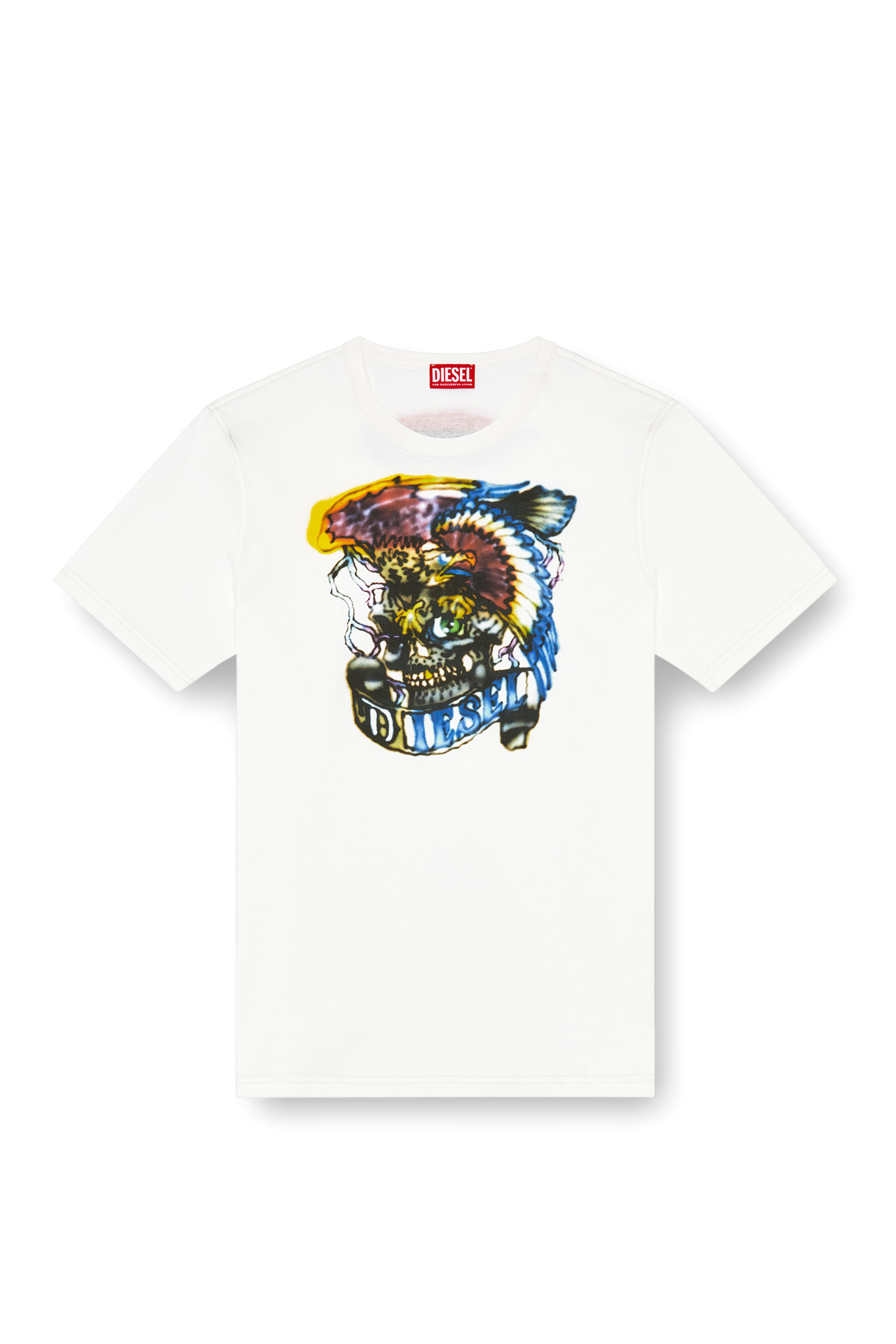 Diesel - T-ADJUST-Q3, Man's T-shirt with tattoo-inspired prints in White - 2