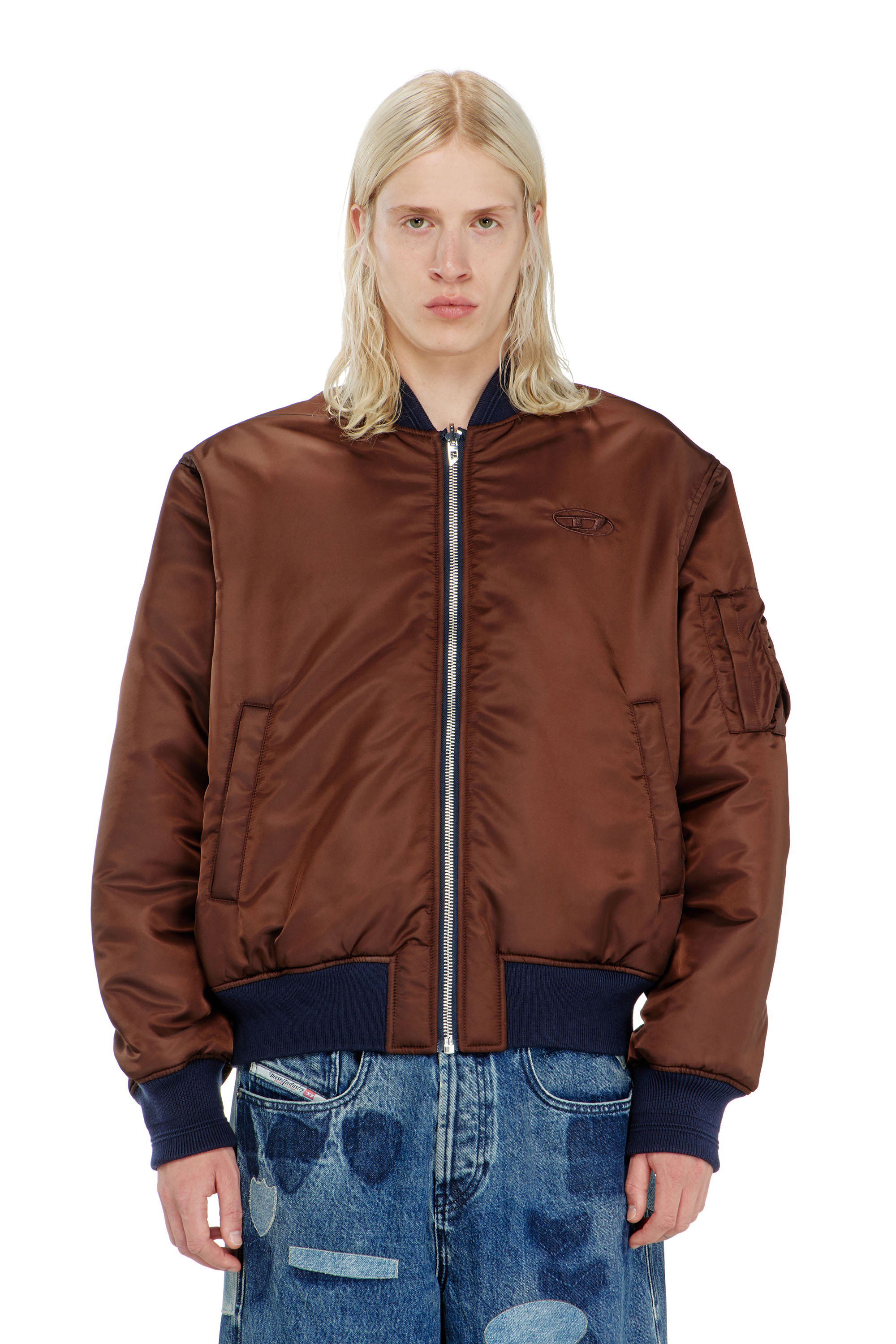 Diesel - W-TYPE-D1, Man's Padded bomber jacket with Oval D embroidery in null - 7