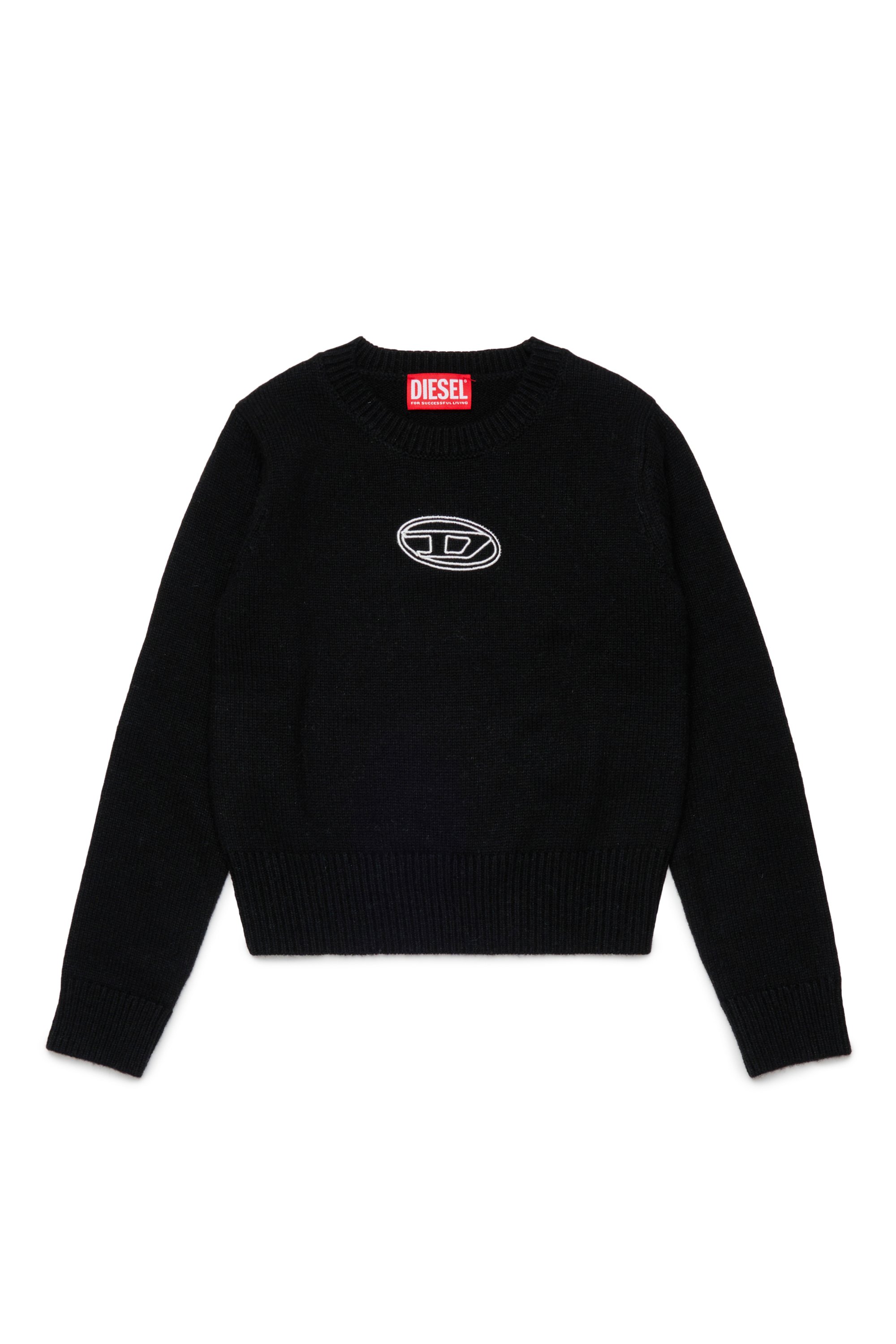 Diesel - KLESSY, Woman's Wool blend sweater with logo in Black - 1
