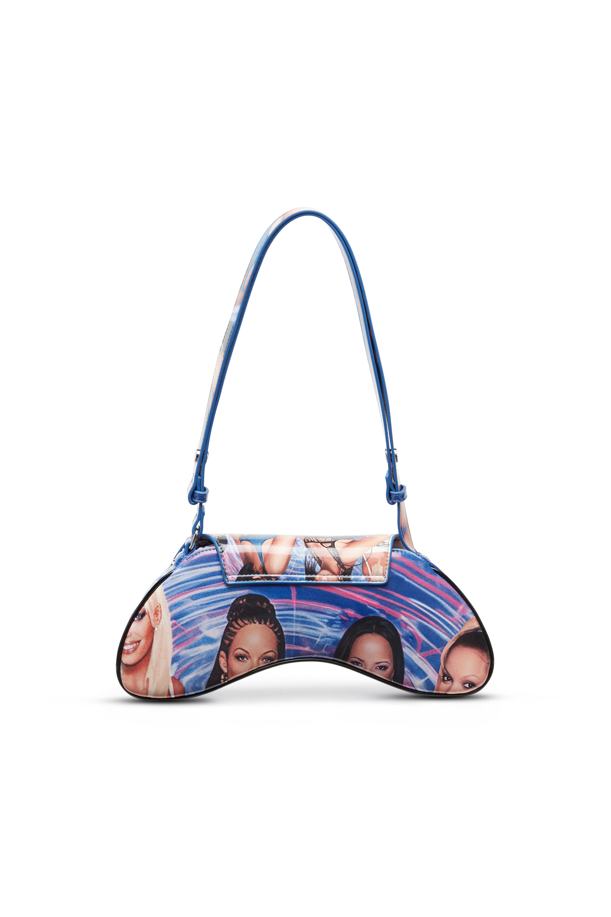 Diesel - PLAY CROSSBODY, Woman Play-Shoulder bag in poster-print PU in Blue - Image 2